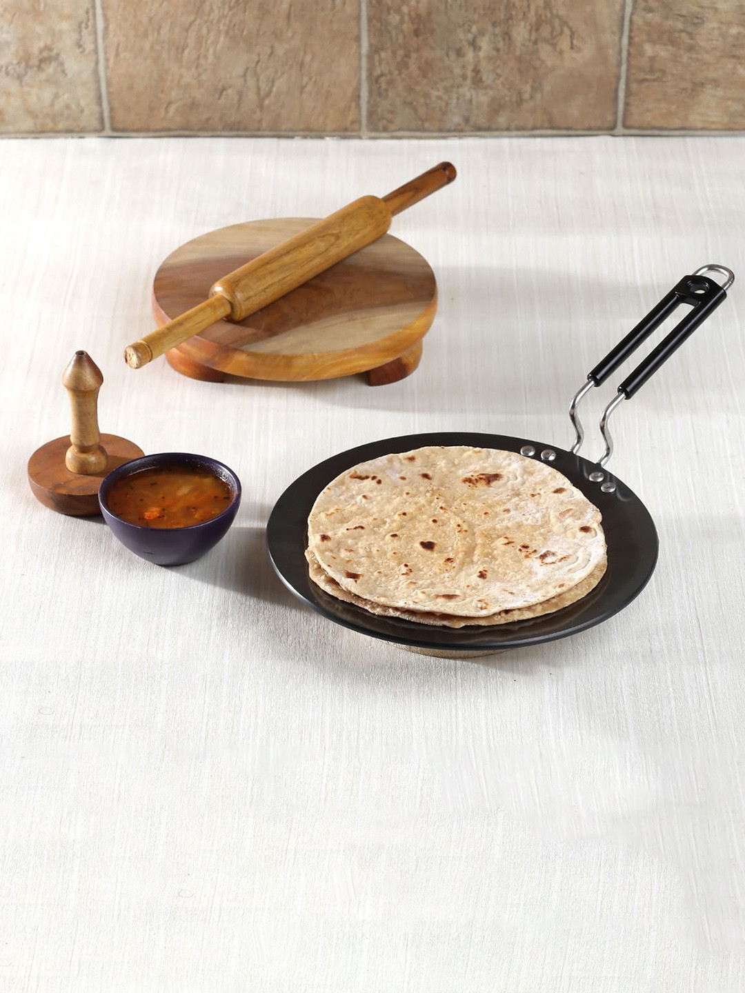 Buy Vinod Black Stainless Steel Cast Iron Solid Tawa Cookware for