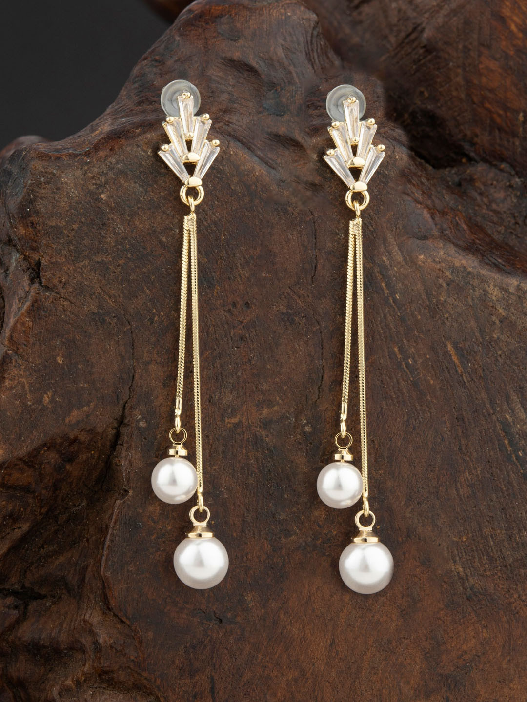 Buy E2O Women Gold Toned Contemporary Drop Earrings Earrings for