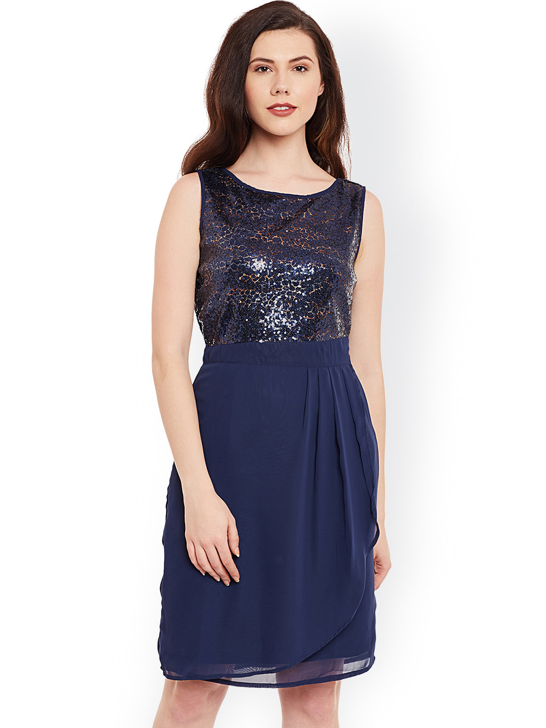 Buy Latin Quarters Women Blue Embellished A Line Dress Dresses for