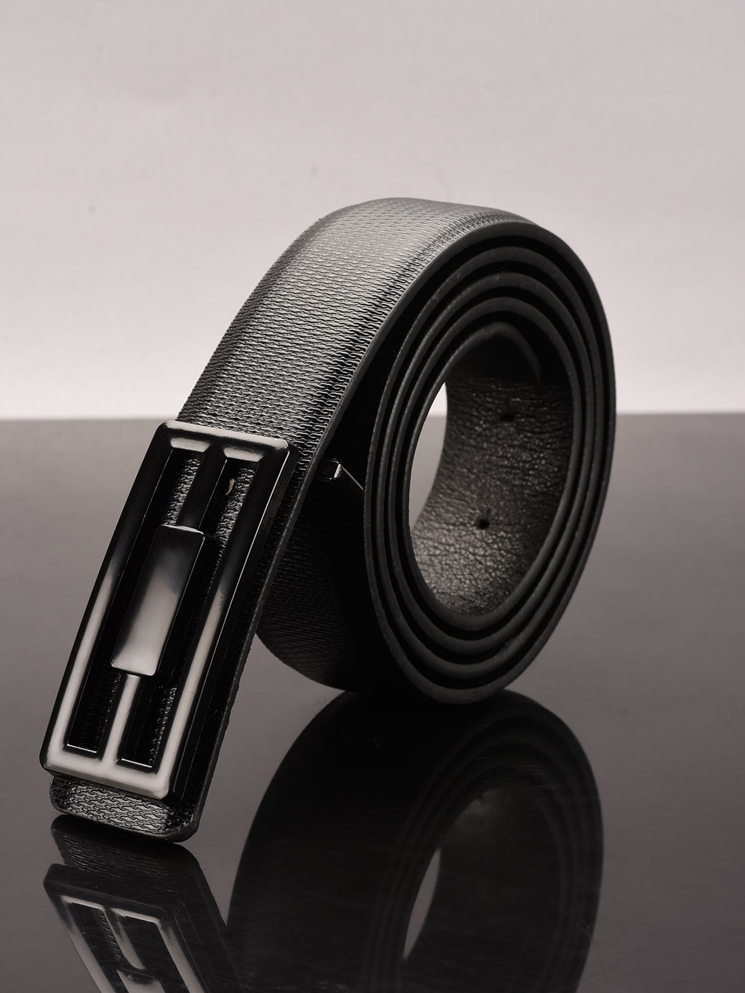 Buy BuckleUp Men Black Textured Belt Belts for Men 19583338 Myntra