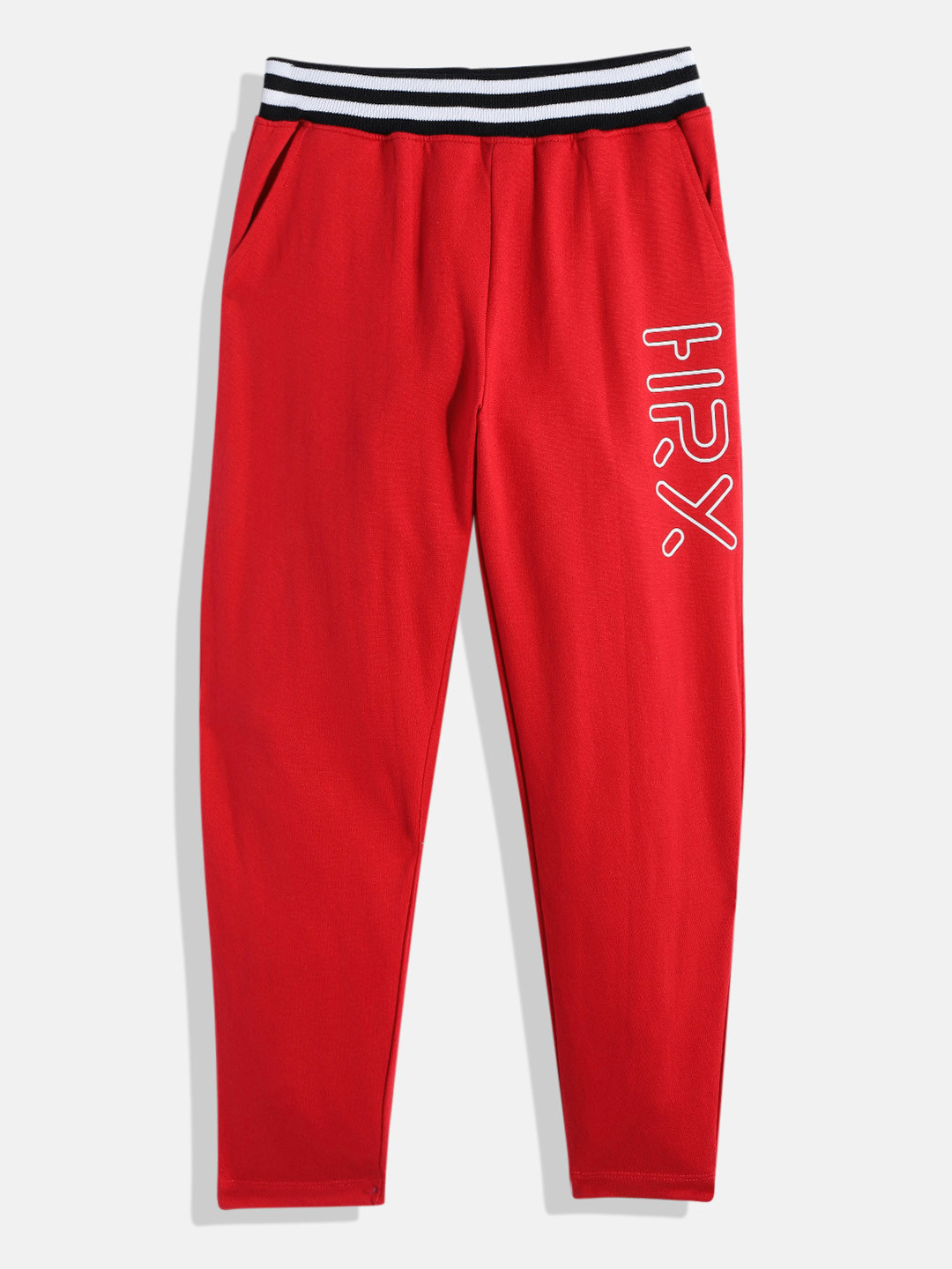 Buy HRX By Hrithik Roshan Boys Red Printed Pure Cotton Joggers Track
