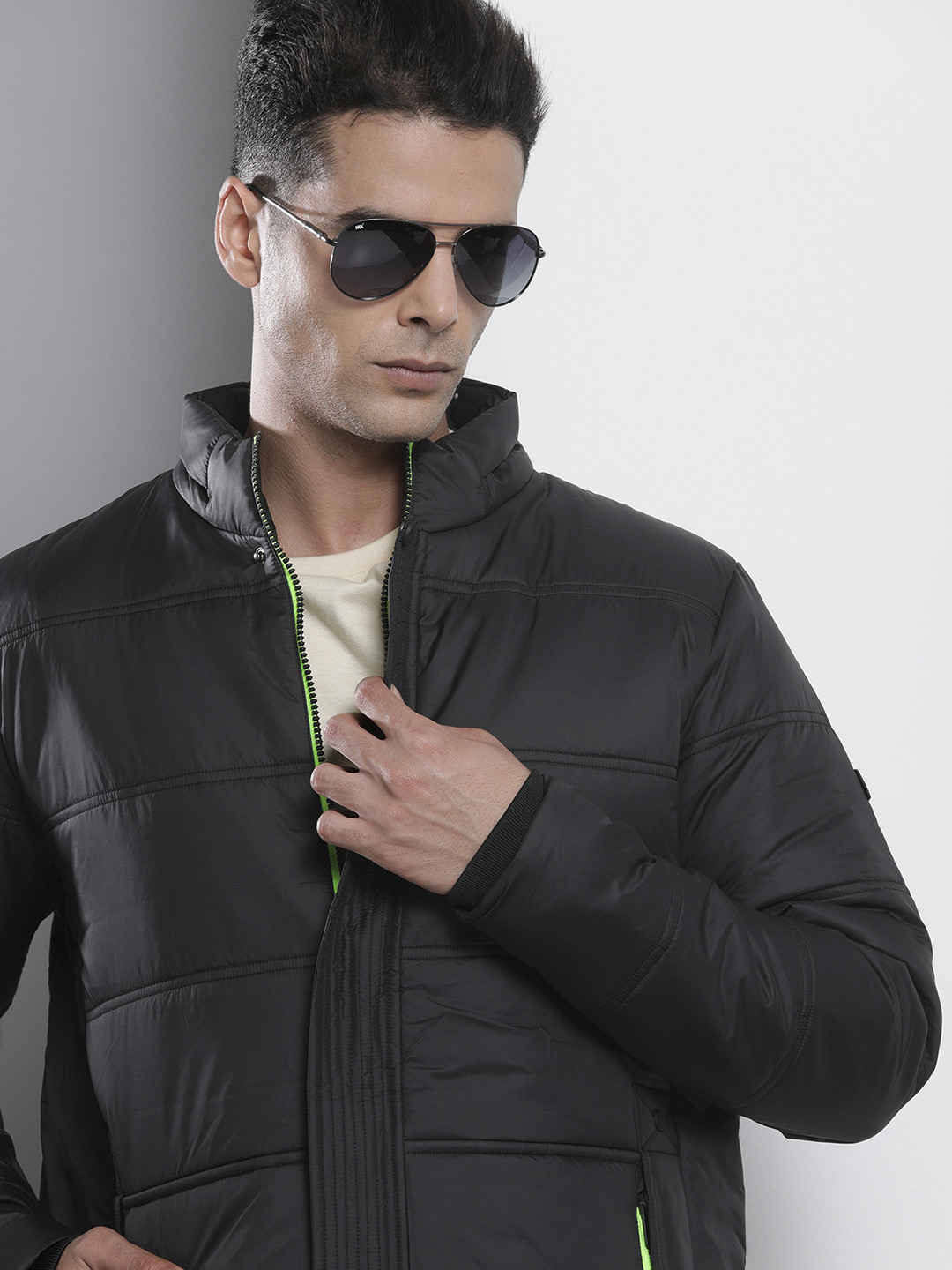 Buy The Indian Garage Co Men Black Solid Padded Jacket Jackets for Men 19590482 Myntra