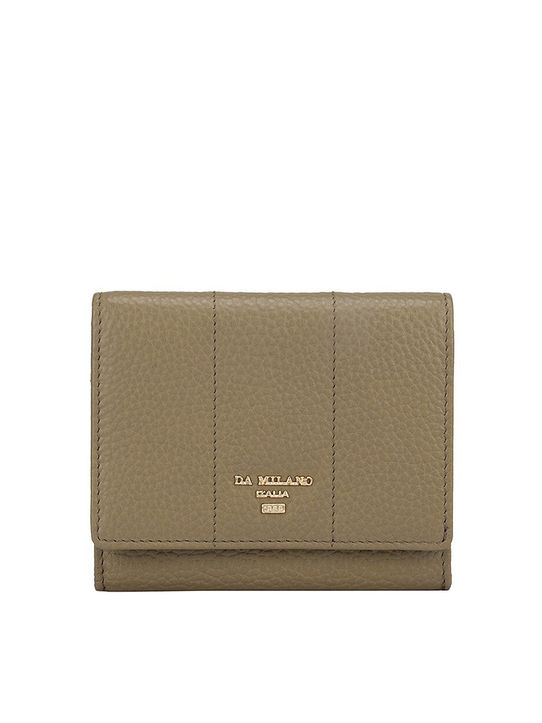 Buy Da Milano Women Olive Green Textured Leather Two Fold Wallet