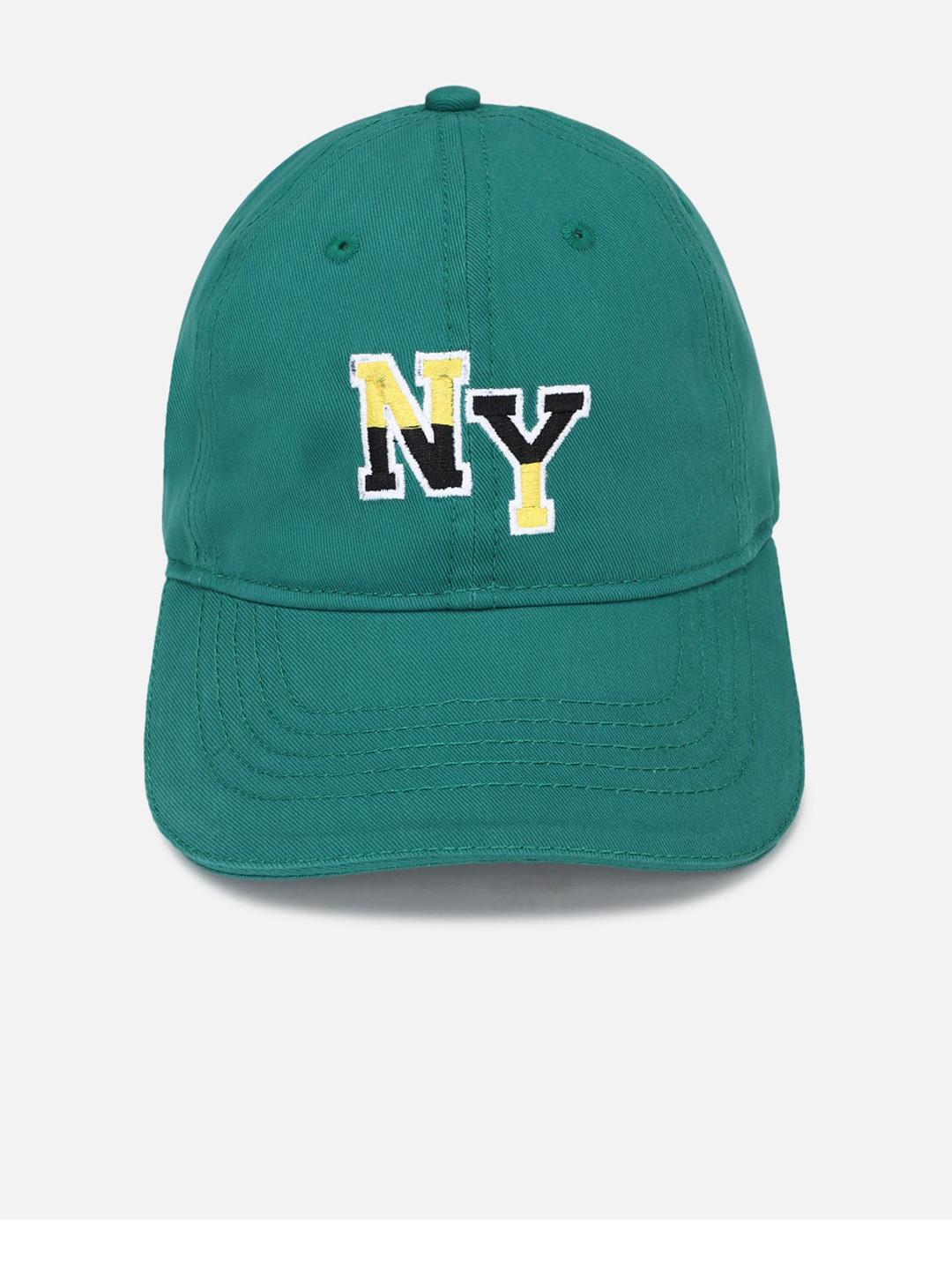 Buy FOREVER 21 Men Green Yellow Printed Pure Cotton Baseball Cap buy-forever-21-men-green-yellow-printed-pure-cotton-baseball-cap