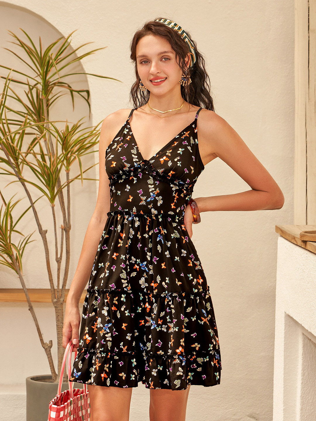 Buy URBANIC Black Floral Dress Dresses for Women 19599648 Myntra