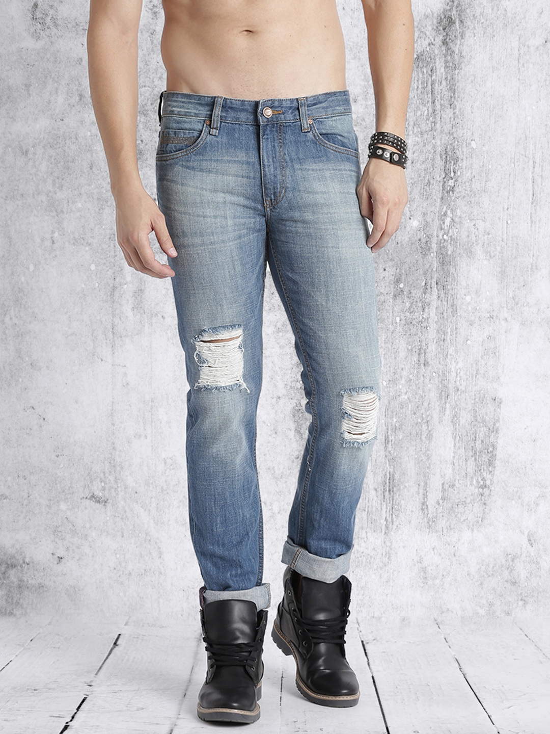 highly distressed jeans
