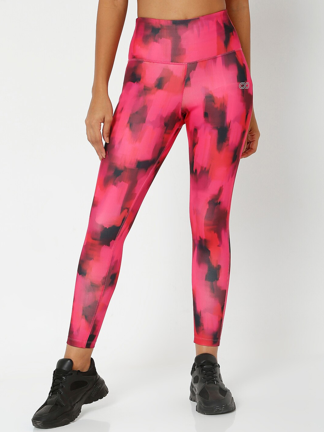 Buy Silvertraq Women Pink Printed Anti Odor Dry Fit High Waist Sports Leggings - Leggings for ...