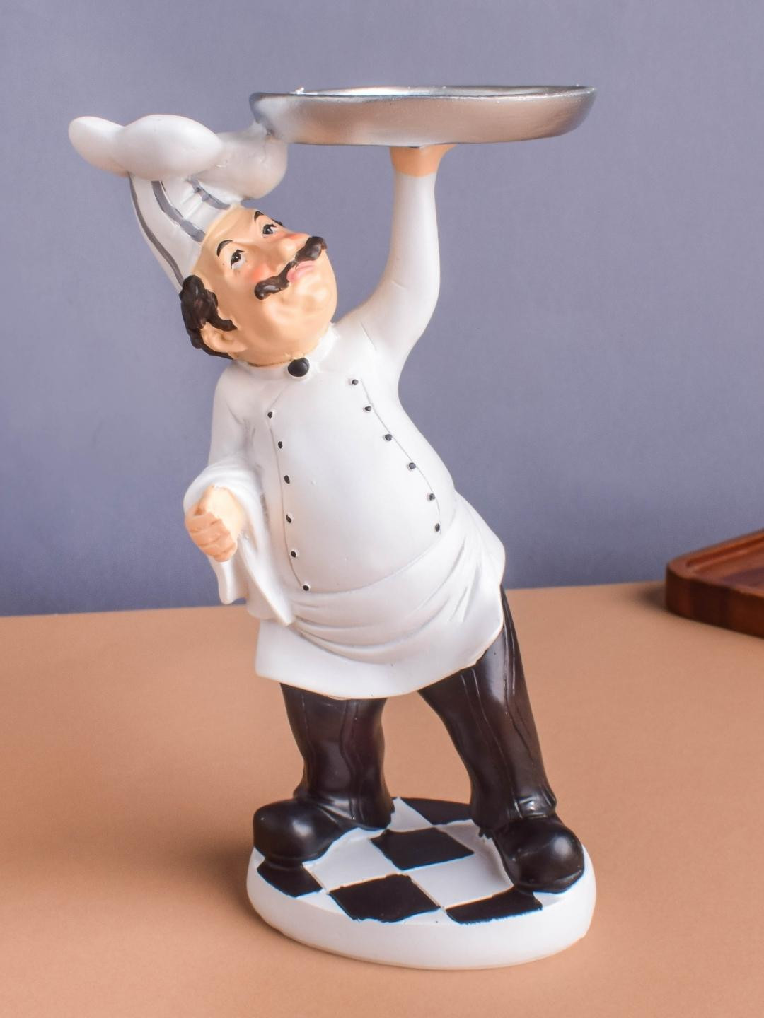 Buy Nestasia White And Black Chef Figurine With Pan Showpieces for