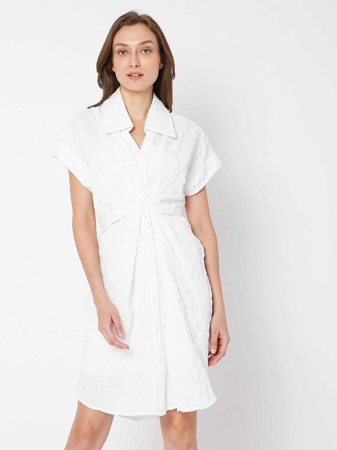 Buy Vero Moda White Shirt Wrap Dress Dresses for Women 19613866 Myntra