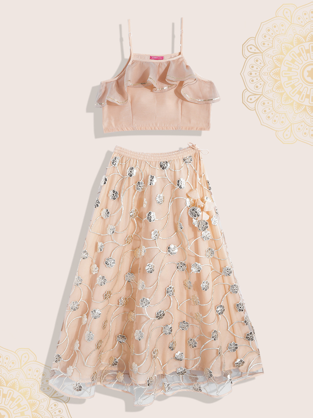 girls-beige-digital-peacock-printed-ready-to-wear-lehenga-with-choli