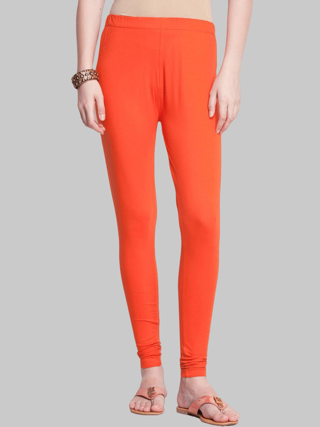 Buy Dollar Missy Women Orange Solid Ankle Length Leggings Leggings