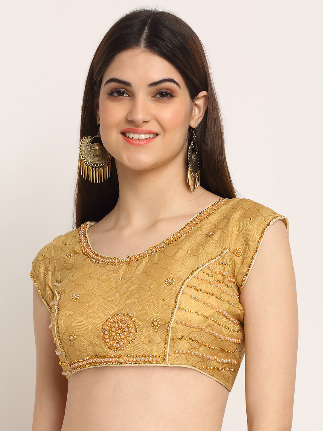 Buy Grancy Gold Toned Embroidered Saree Blouse Saree Blouse for Women