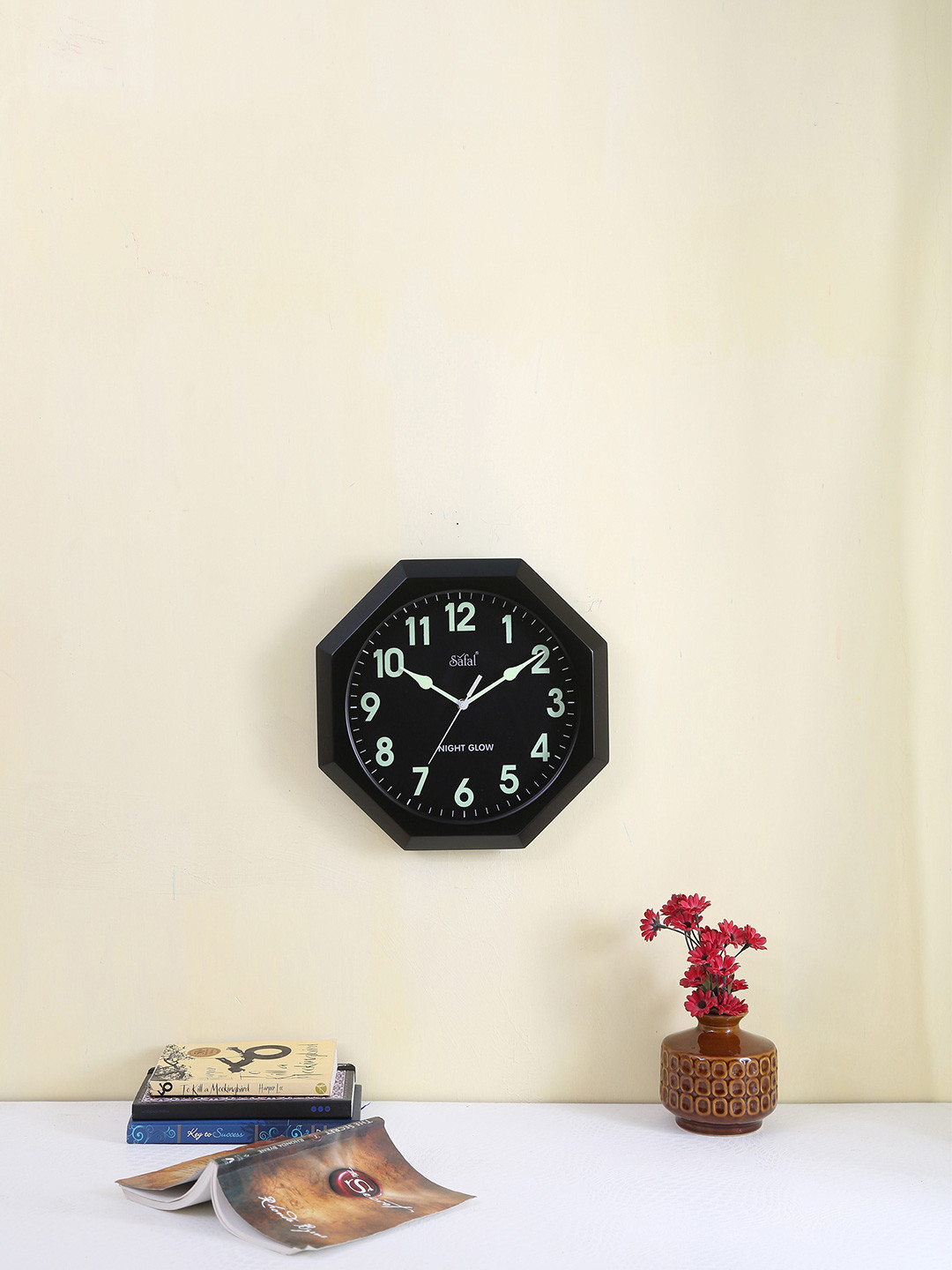 Buy Safal Black Asymmetrical Night Glow Analogue Wall Clock Clocks
