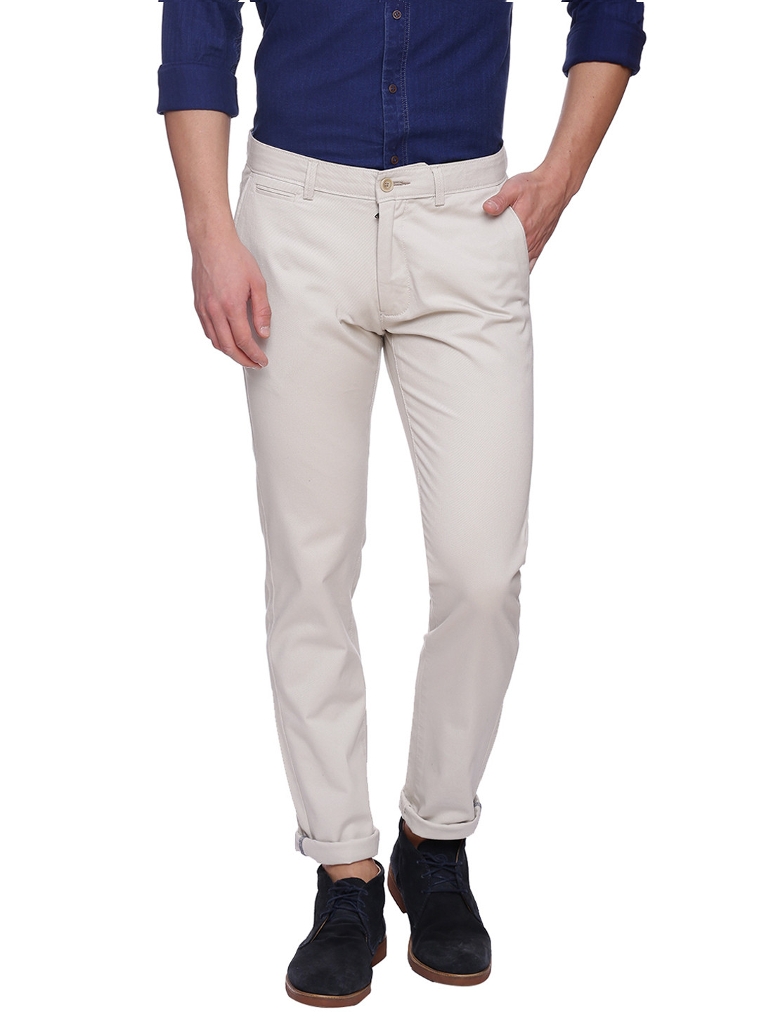 Buy Basics Men Beige Tapered Fit Solid Chinos Trousers for Men 1963987 Myntra