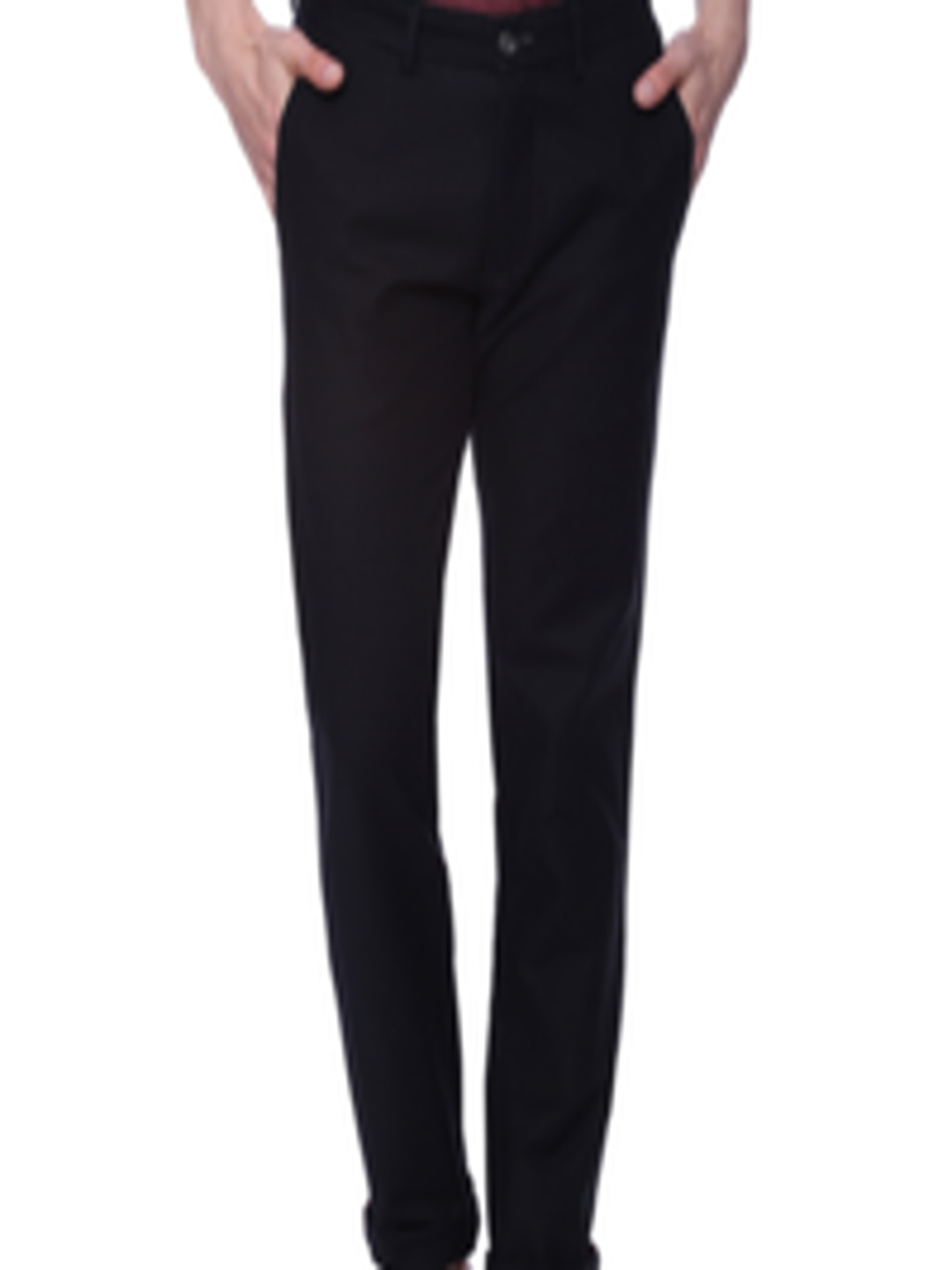 Buy Basics Men Black Tapered Fit Solid Chinos - Trousers for Men
