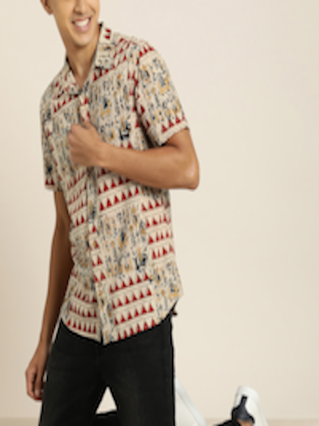 Buy Taavi Kalamkari Hand Block Printed Casual Shirt - Shirts for Men ...