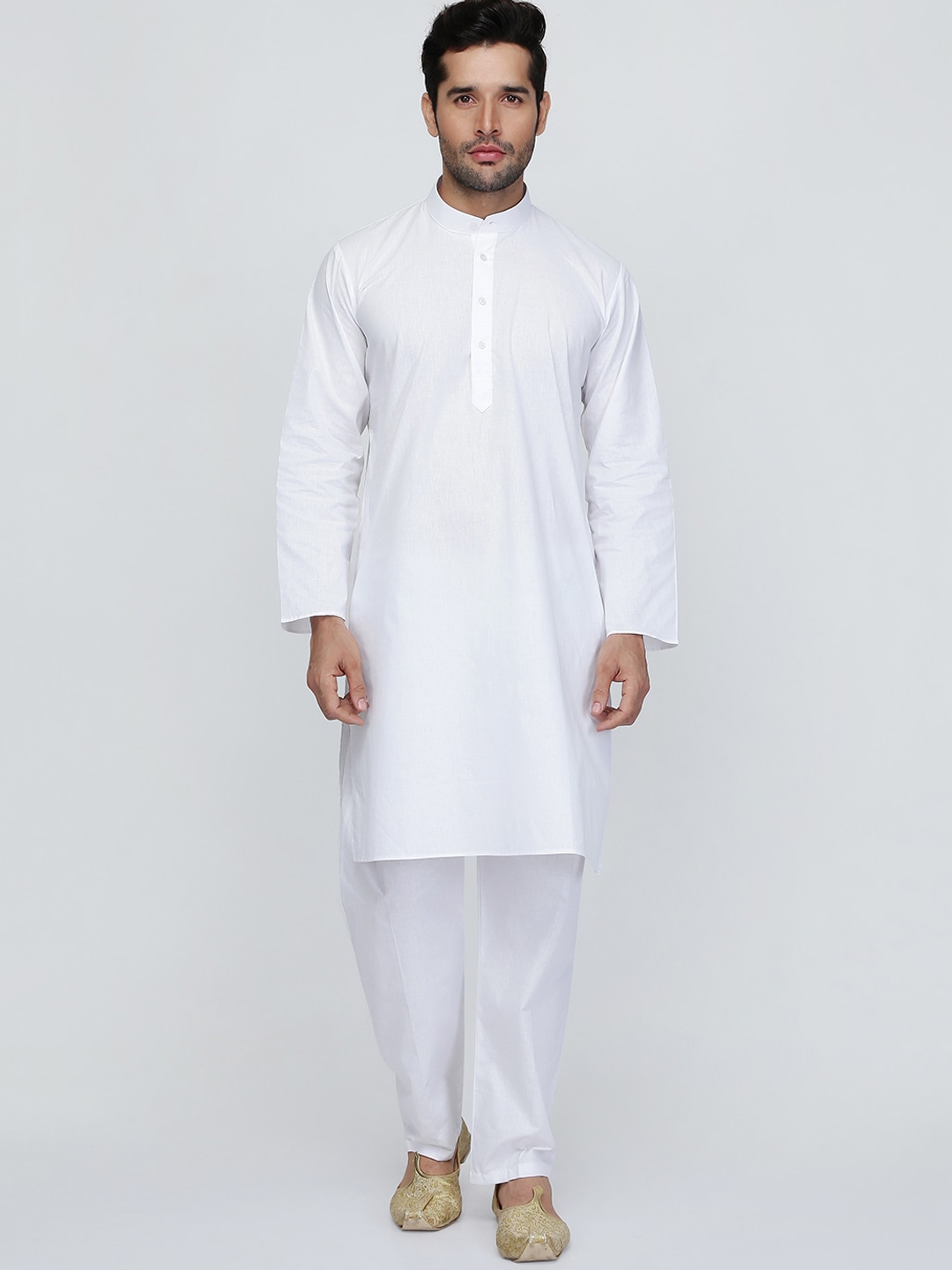 buy-royal-kurta-men-white-solid-pure-cotton-kurta-with-pyjama-kurta