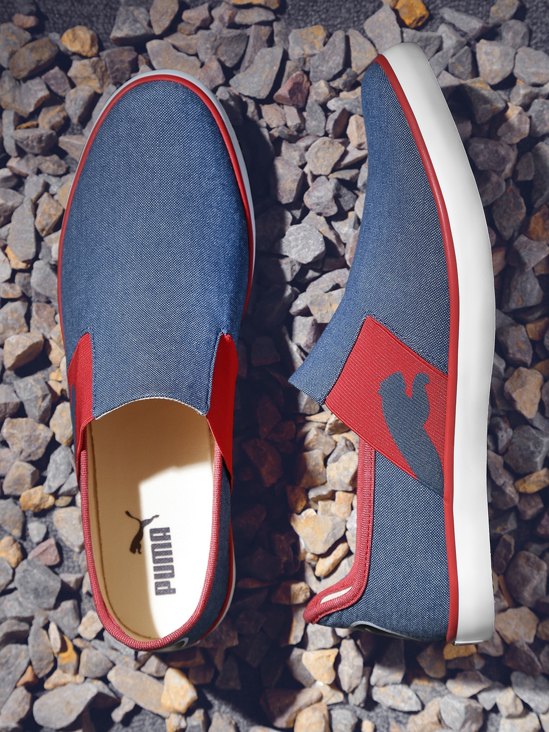 puma lazy slip on blue