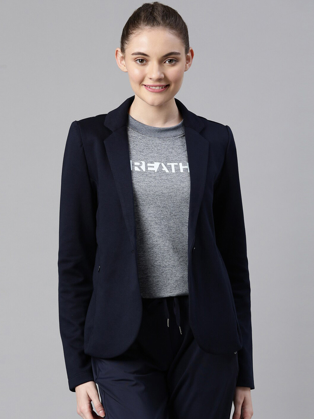 Buy Enamor Women Dry Fit Stretch Cotton Single Breasted Blazer