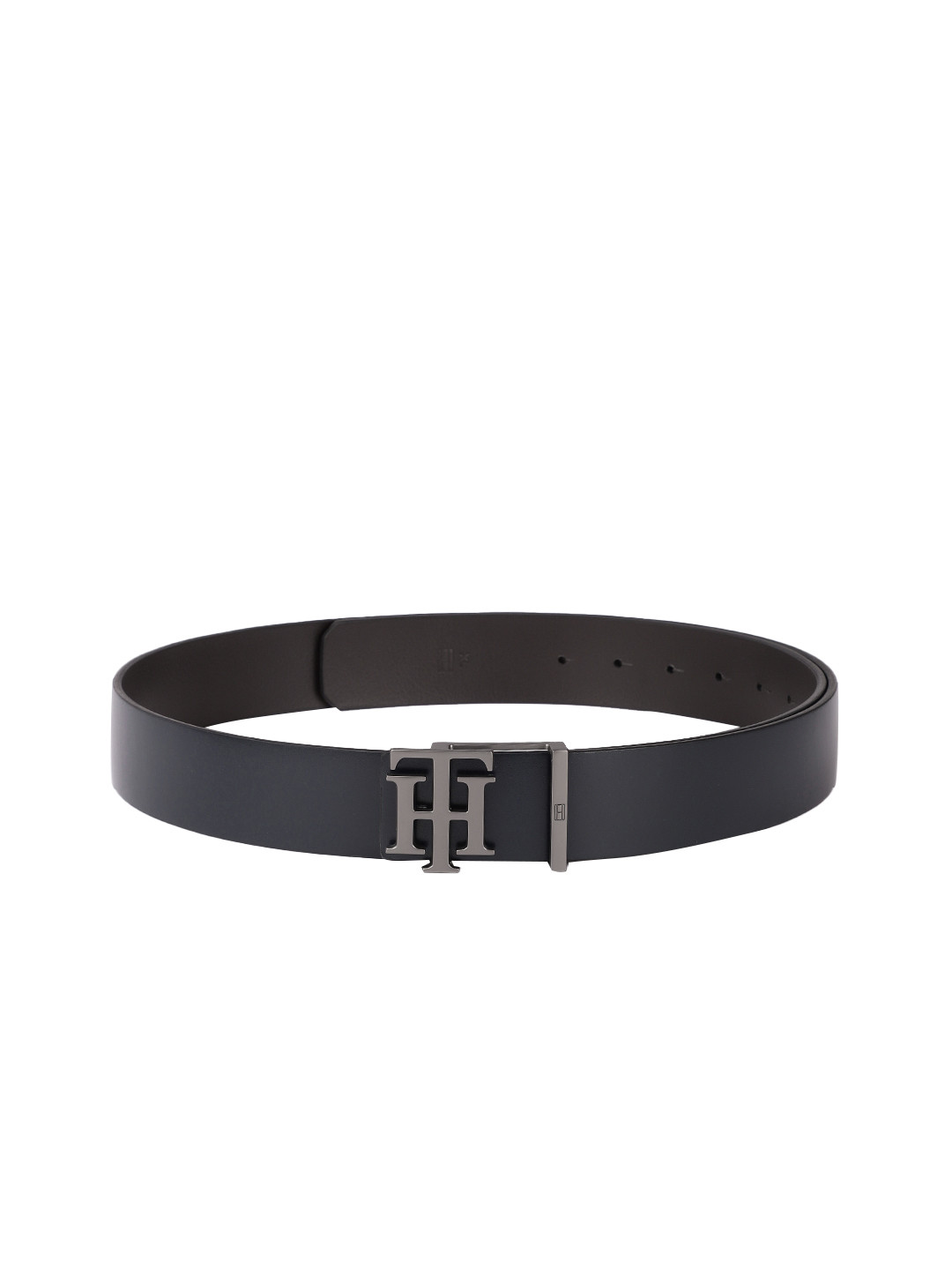Buy Tommy Hilfiger Men Navy Blue And Brown Reversible Leather Belt