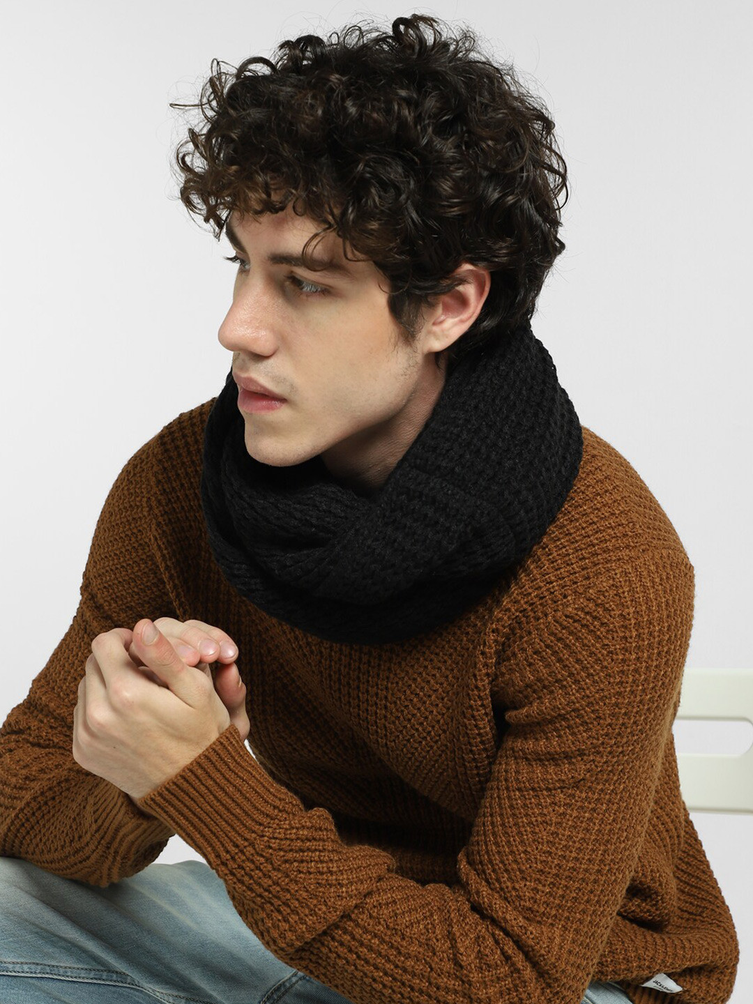 JACK & JONES Sciarpa Uomo A Quadretti Jacchecked Woven Scarf Ltd - 100% Acrilico, Accessorio Moderno