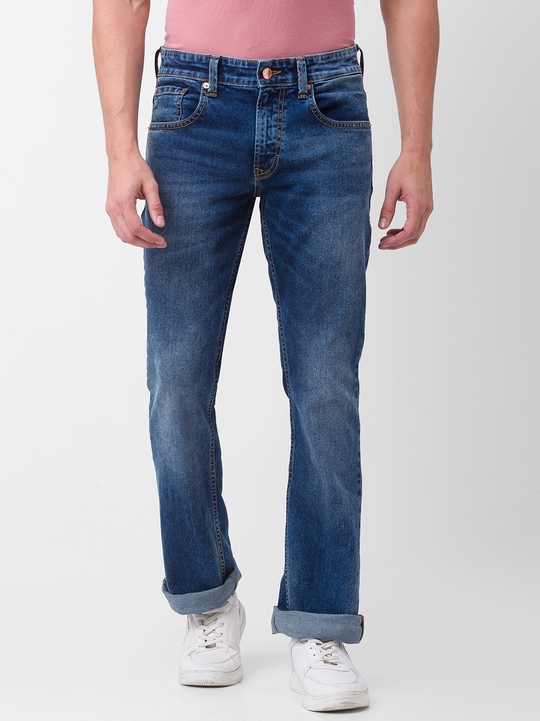 Buy SPYKAR Men Bootcut Light Fade Stretchable Jeans - Jeans for Men ...