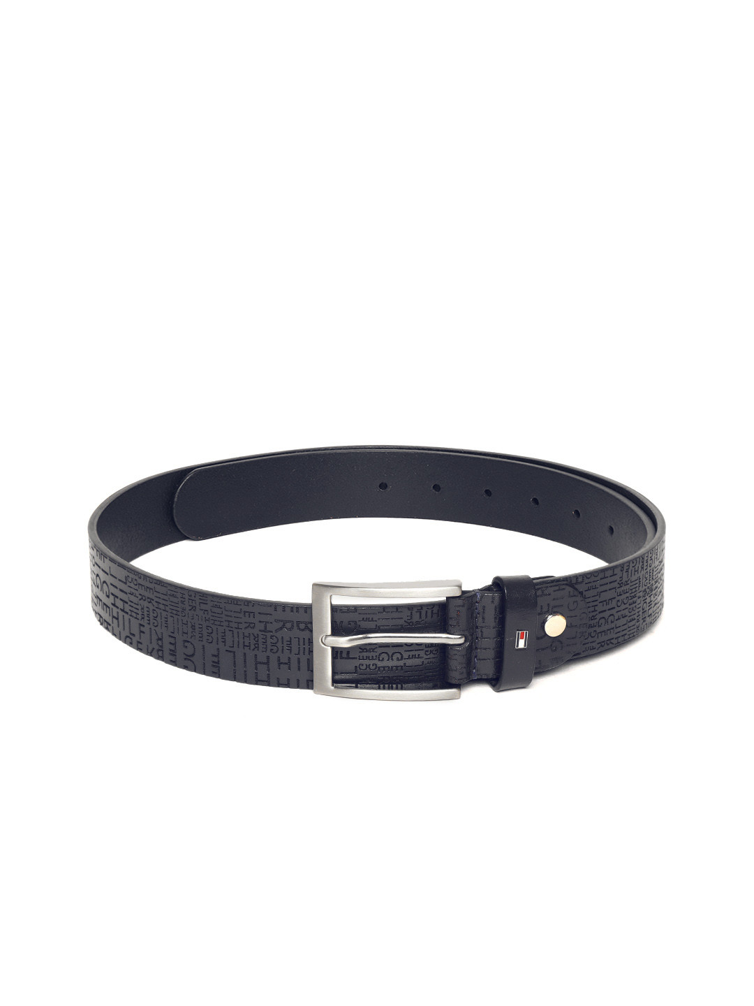 Buy Tommy Hilfiger Men Navy Blue Textured Leather Belt Belts for Men