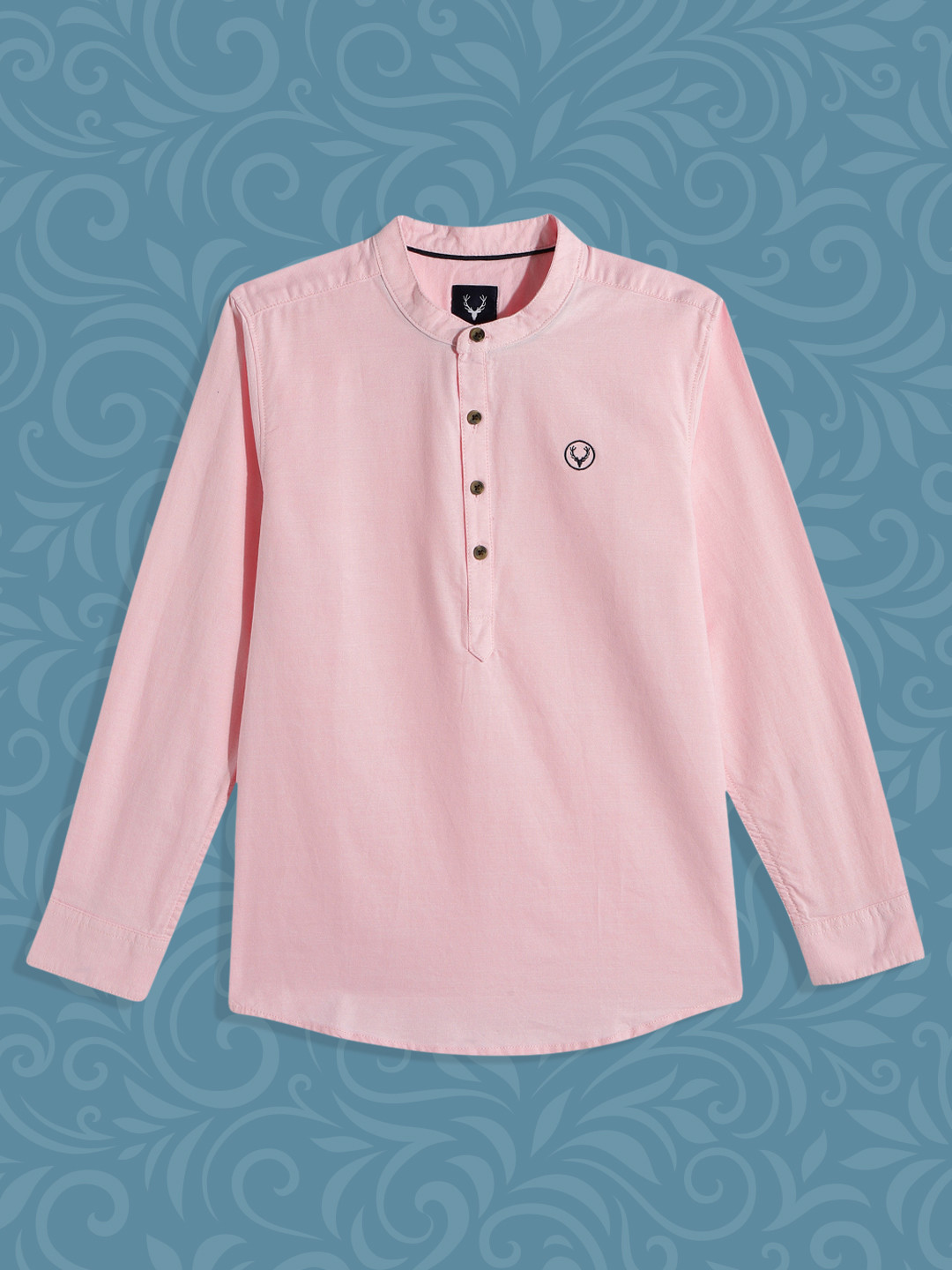 Buy Allen Solly Junior Boys Pink Custom Pure Cotton Casual Shirt