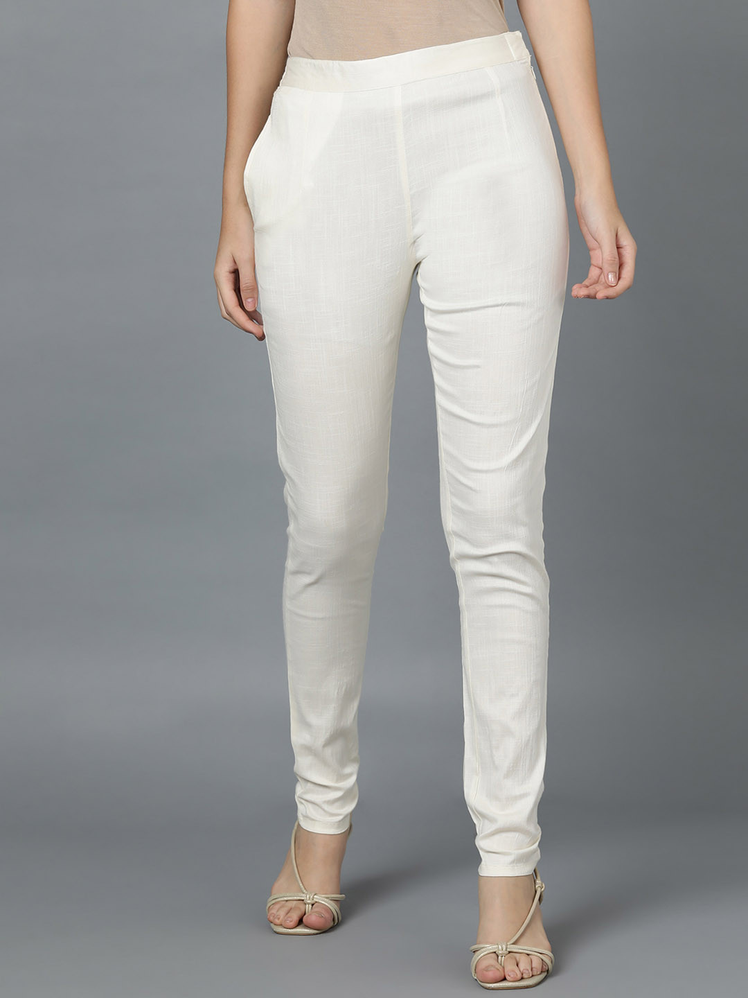 Buy Bani Women Cream Coloured Trousers Trousers for Women 19679084