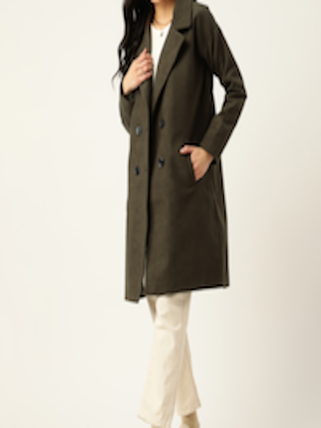 Buy Dressberry Notched Lapel Longline Overcoat - Coats for Women ...