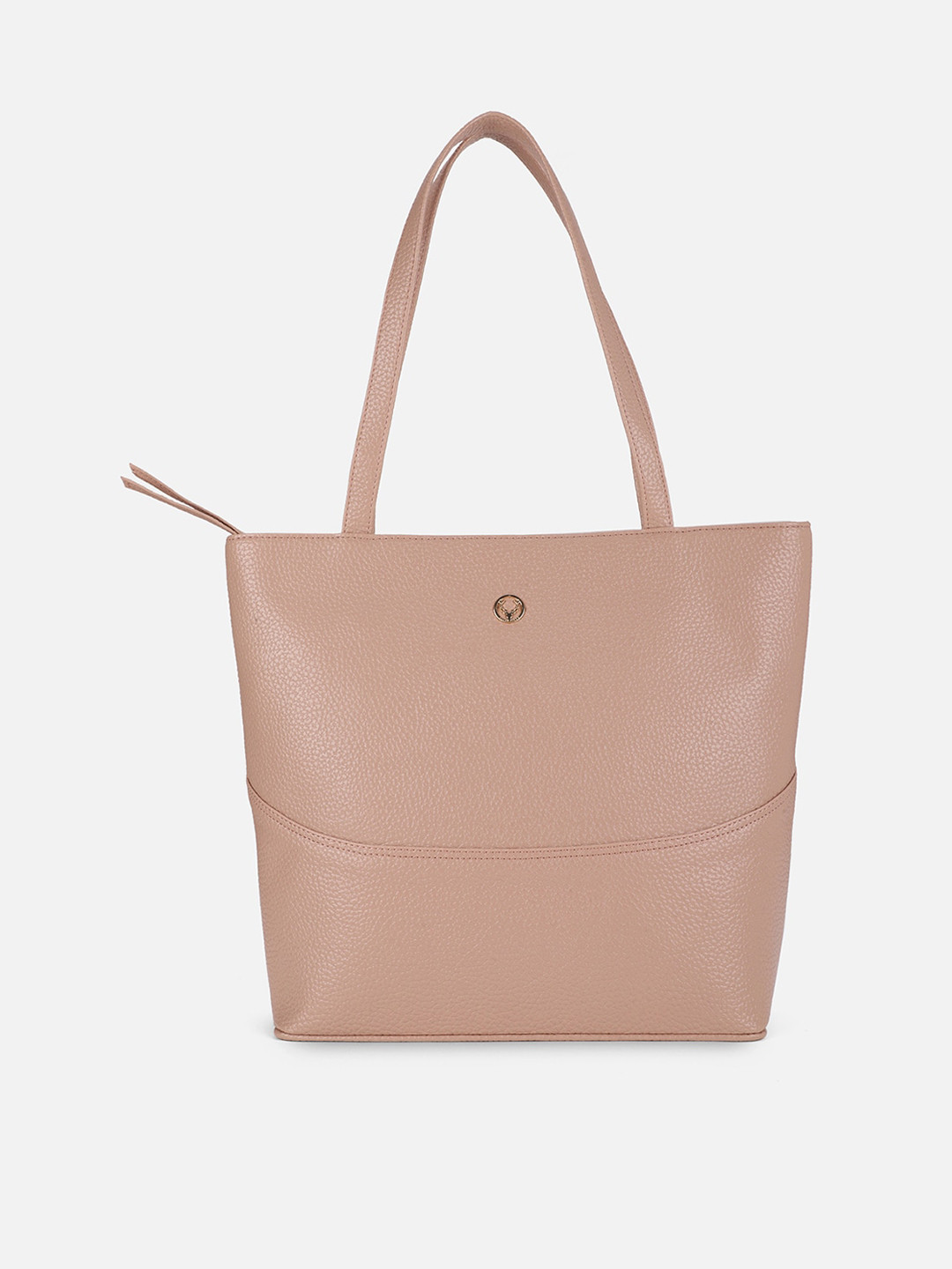 Buy Allen Solly Peach Coloured PU Oversized Shopper Tote Bag Handbags