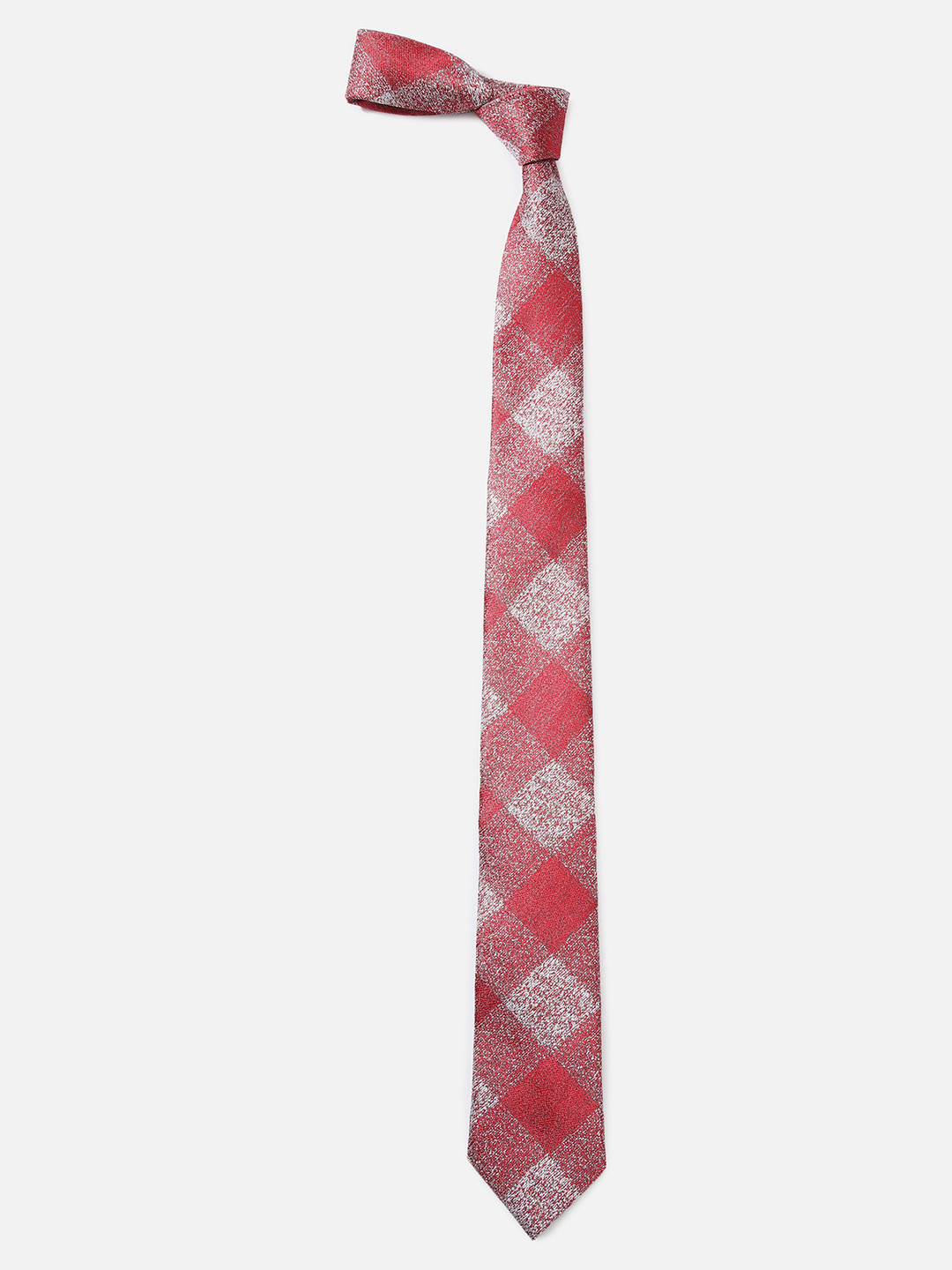 Buy Louis Philippe Men Red White Checked Broad Tie Ties for Men