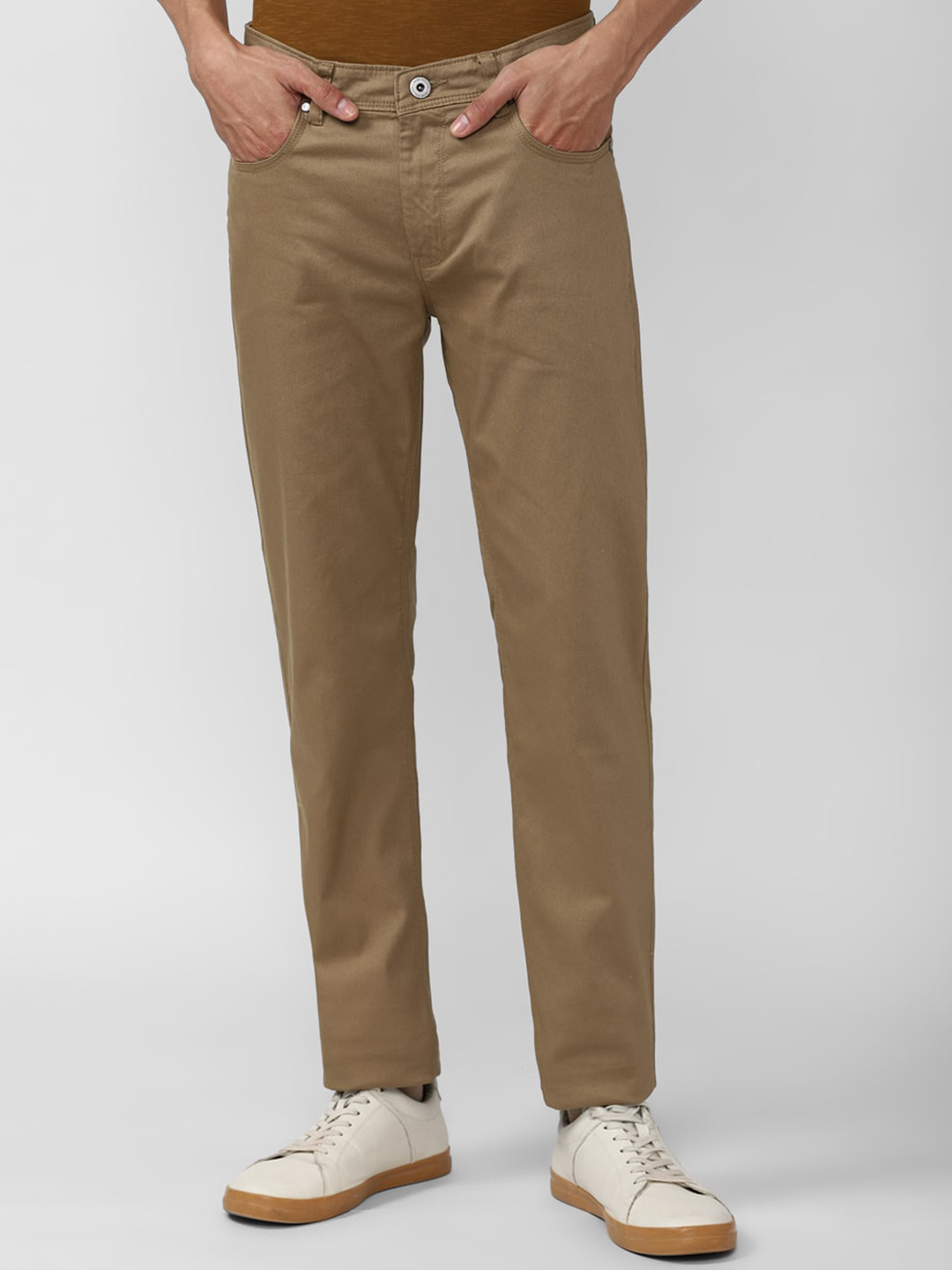 Buy Peter England Casuals Men Brown Trousers Trousers for Men
