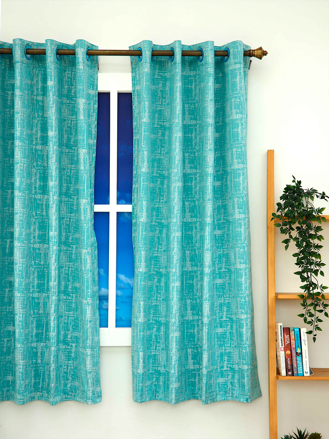 Buy Ariana Blue Abstract Room Darkening Window Curtain Curtains And