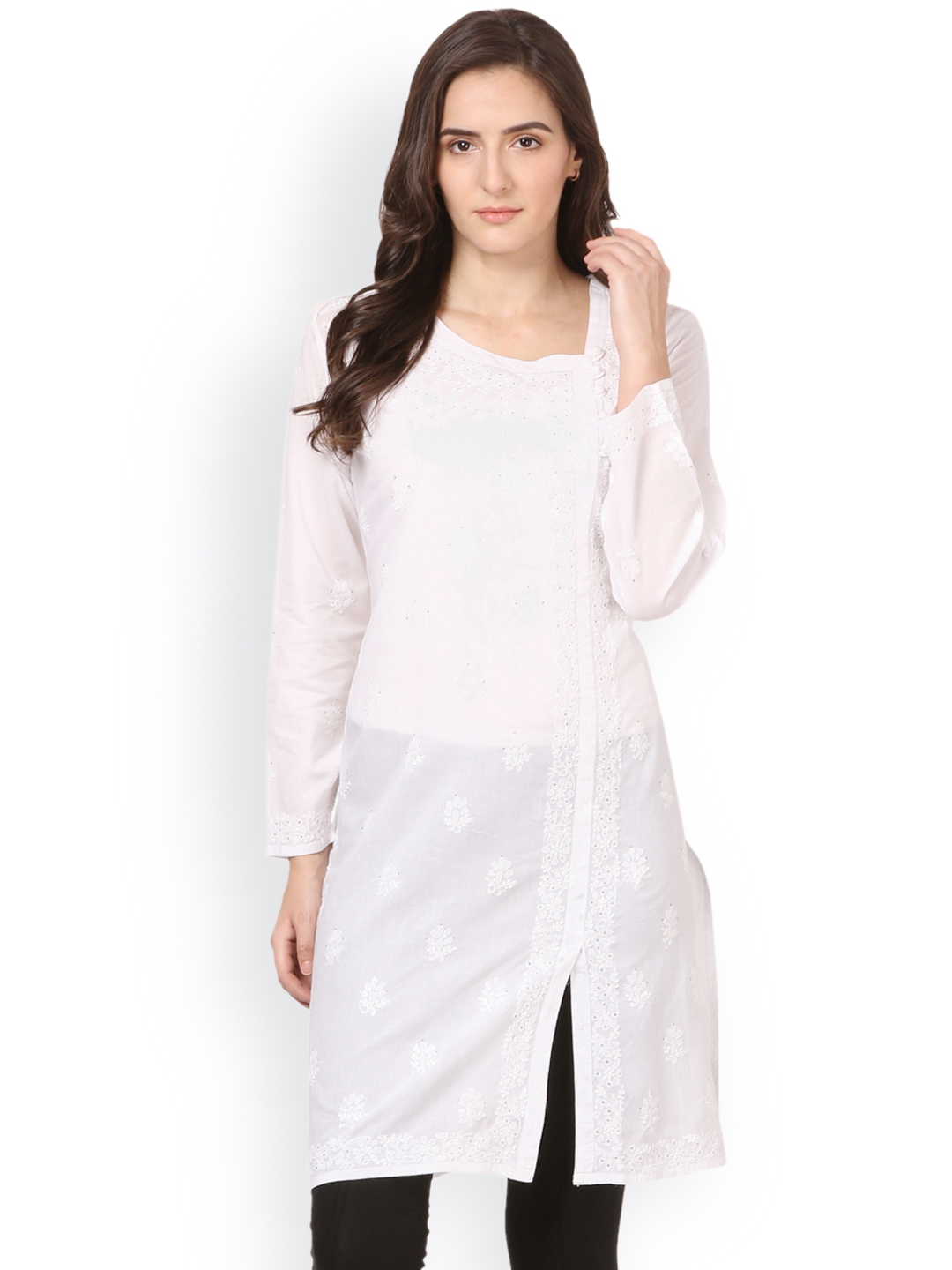 chikankari kurta myntra