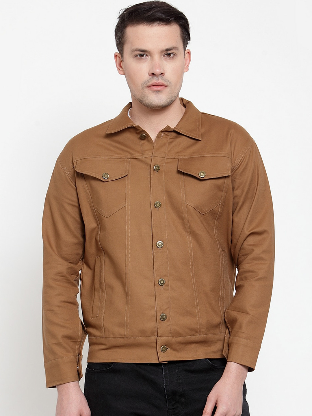 Buy VOXATI Men Khaki Denim Jacket Jackets for Men 19692006 Myntra