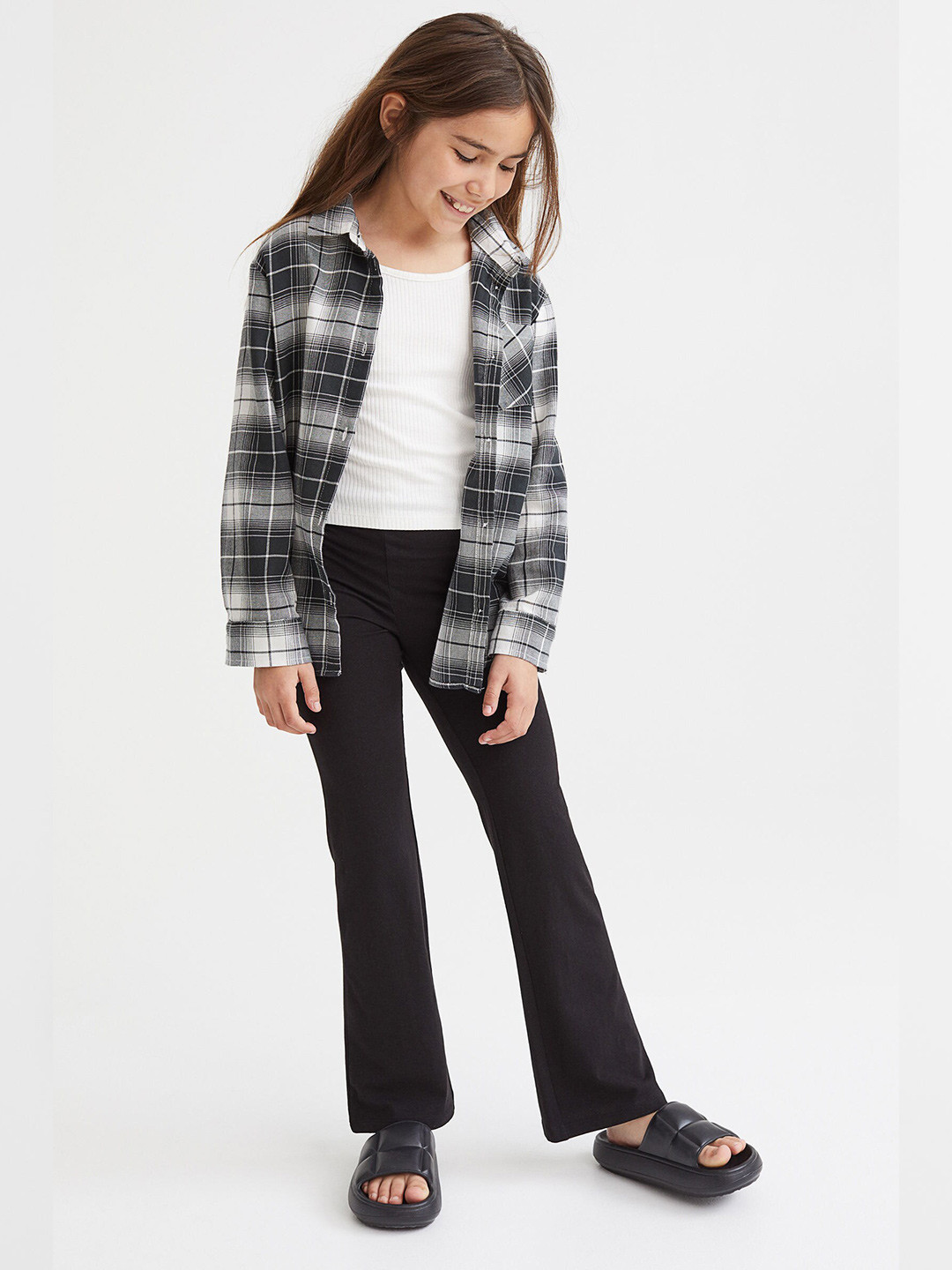 Buy H&M Girls Grey Cotton Shirt Shirts for Girls 19694000 Myntra