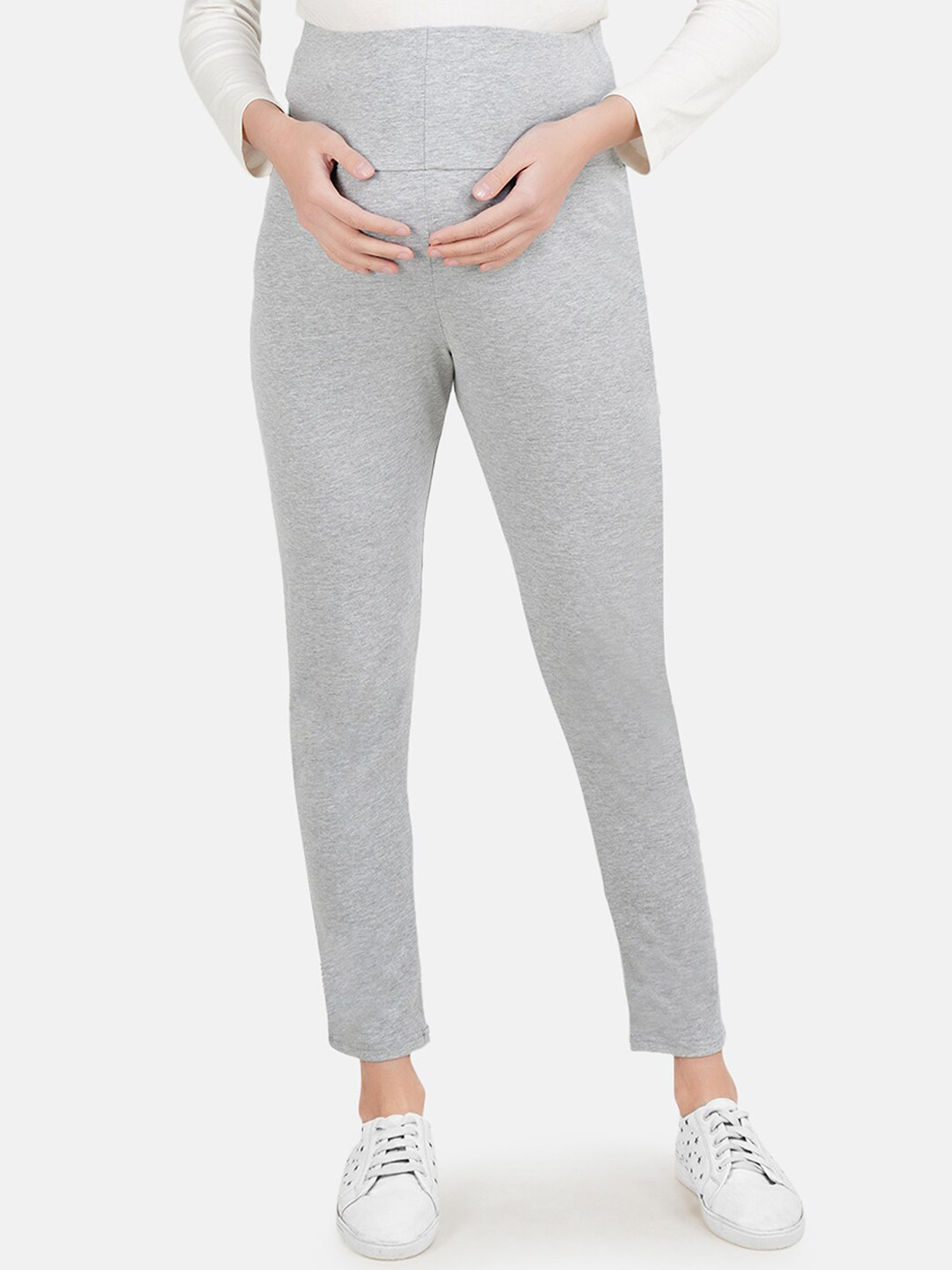 Buy KOI SLEEPWEAR Women Grey Solid Cotton Maternity Track Pants Track