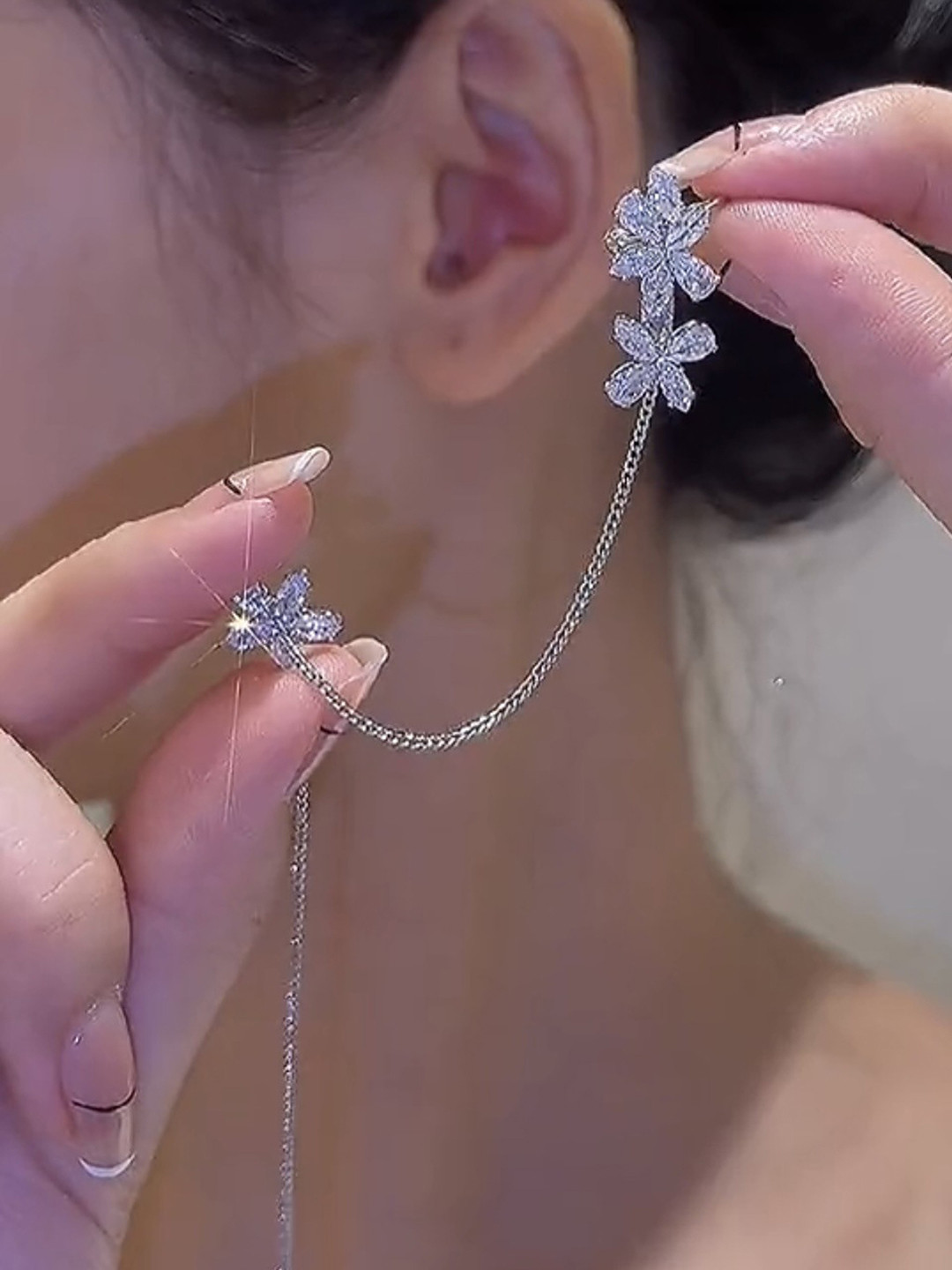 Buy Vembley Silver Toned Contemporary Ear Cuff Earrings Earrings for