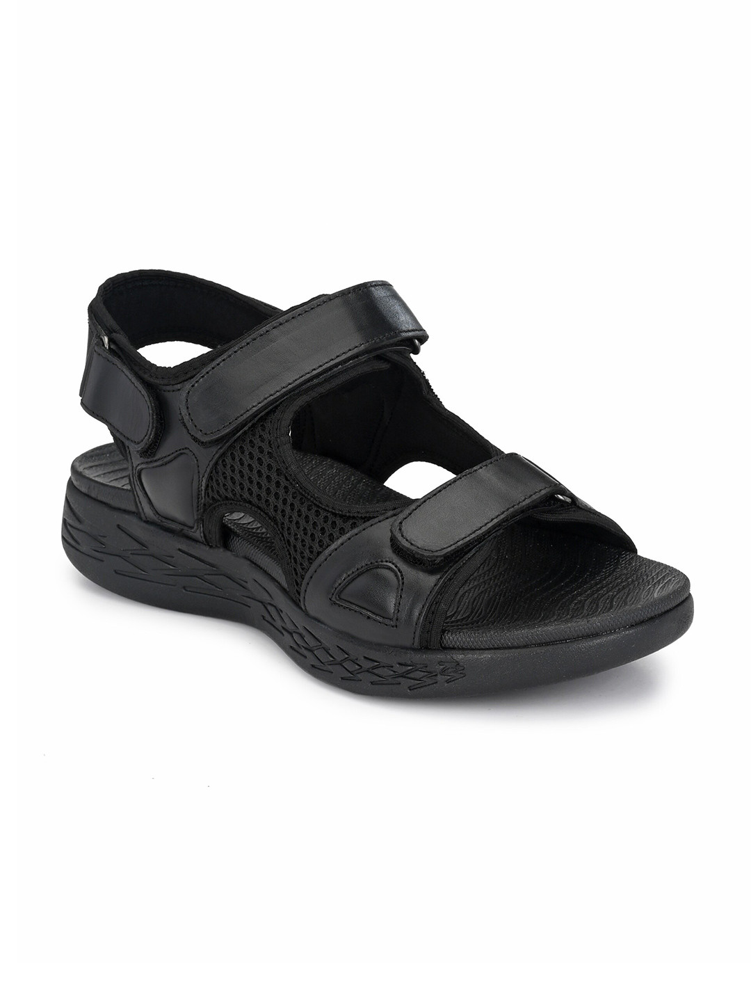 Buy Delize Men Black Leather Comfort Sandals Sandals for Men 19699660