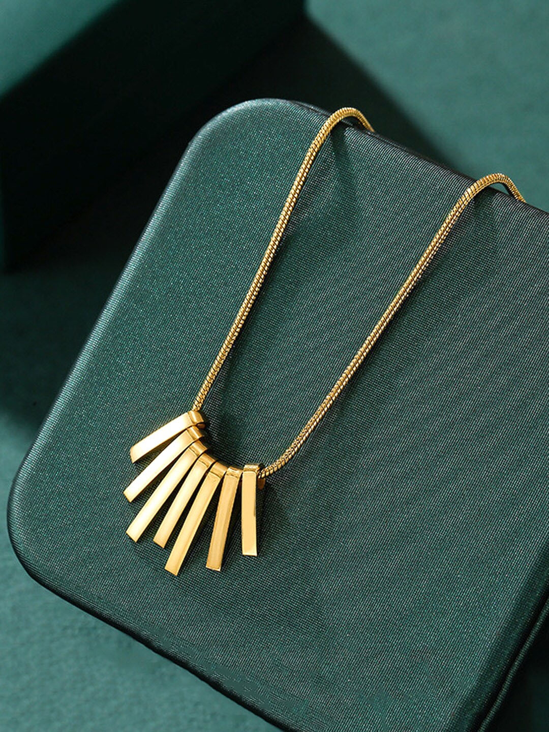 Buy Yellow Chimes Gold Plated Gold Toned Pendant Necklace With Earrings - Pendant for Women