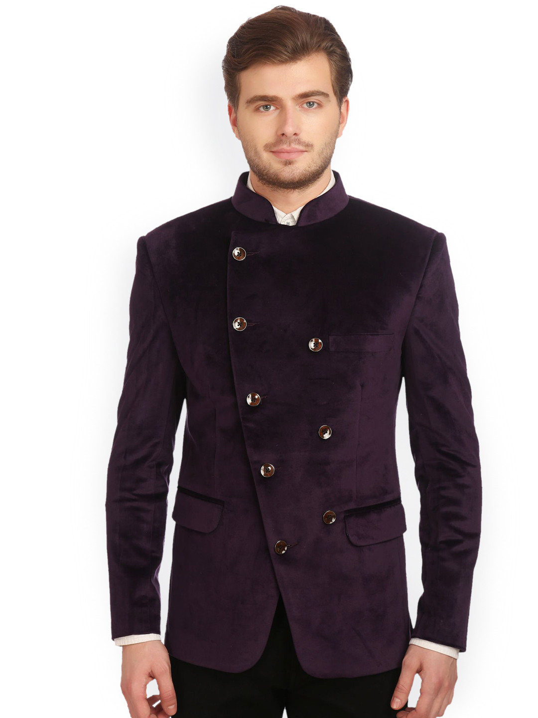 Men's Velvet velour Men's blazer Jacket Purple main image 0
