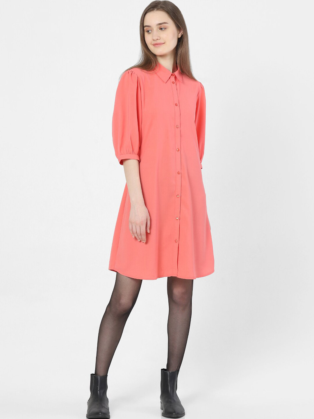 Buy Vero Moda Pink Shirt Dress - Dresses for Women 19715740 | Myntra