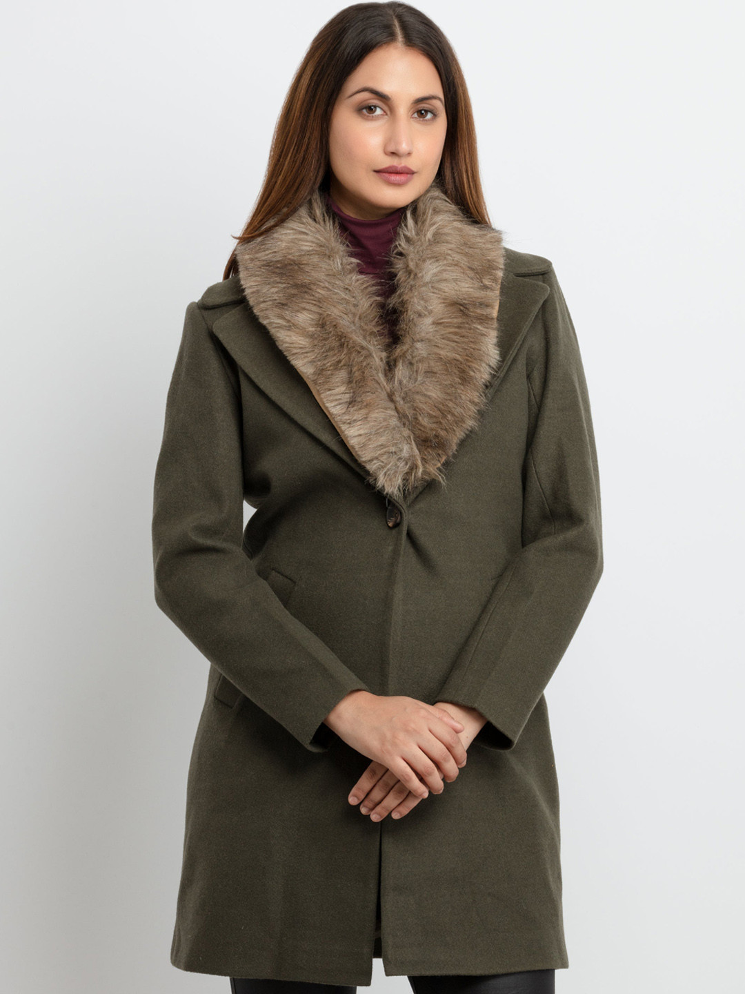 LightGreen Yellow Star Women's Stand Collar Padded Jacket