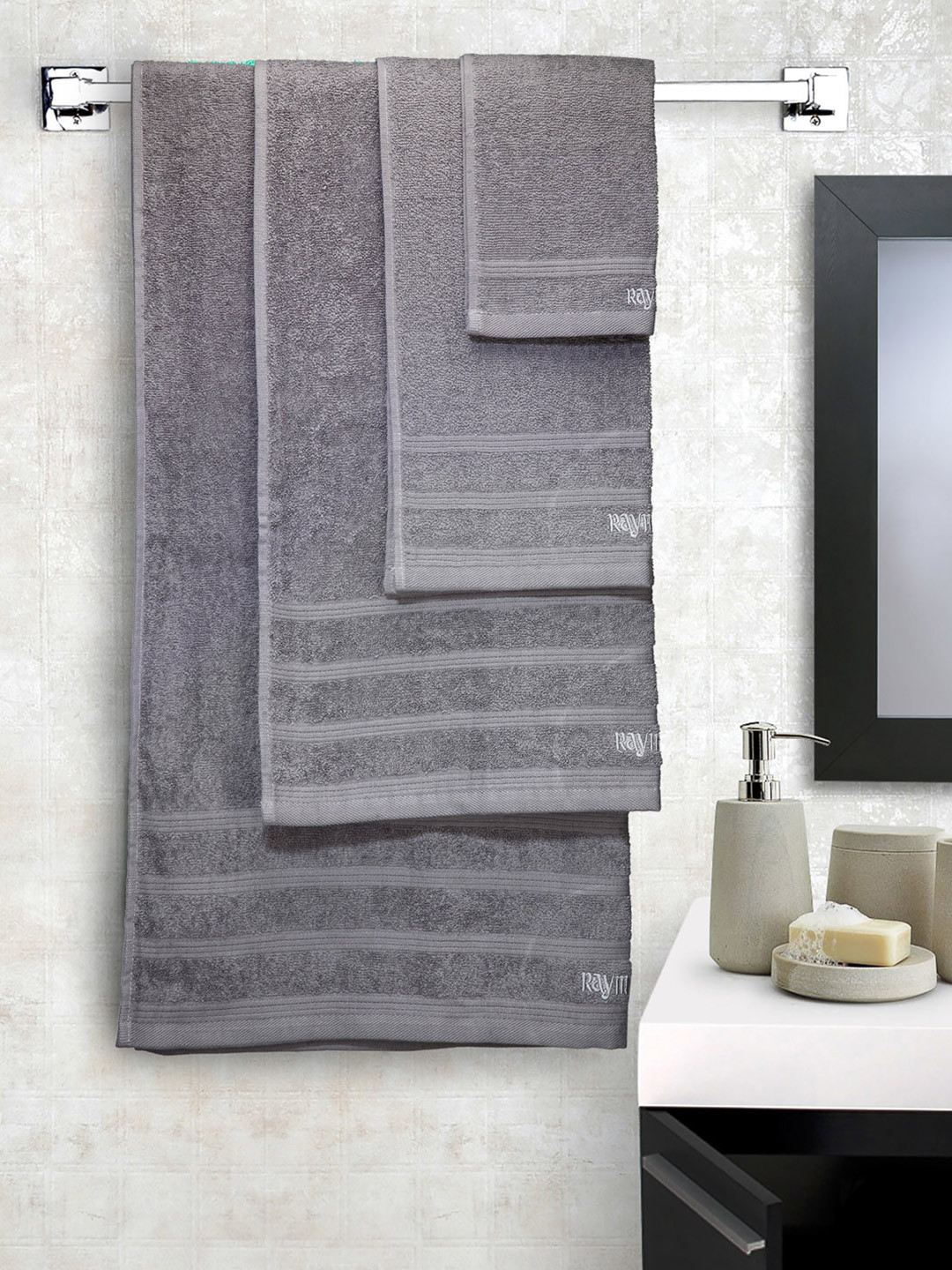 Buy Raymond Home Grey Set Of 6 Towels Towel Set for Unisex 1972552