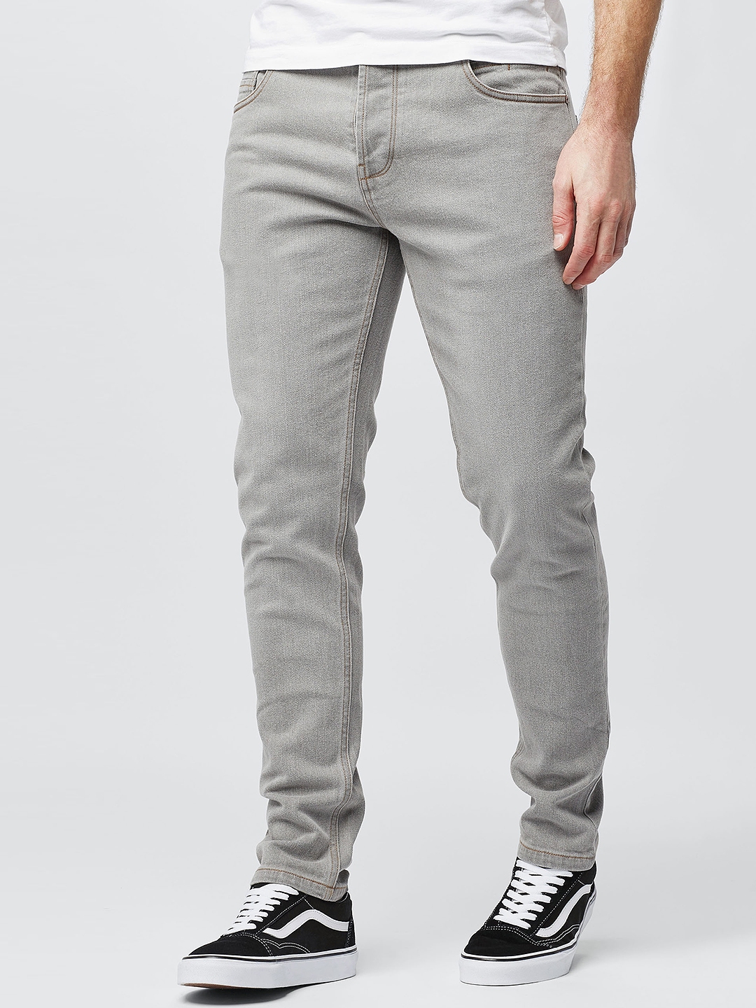 Buy Next Men Grey Regular Fit Mid Rise Clean Look Jeans - Jeans for Men ...