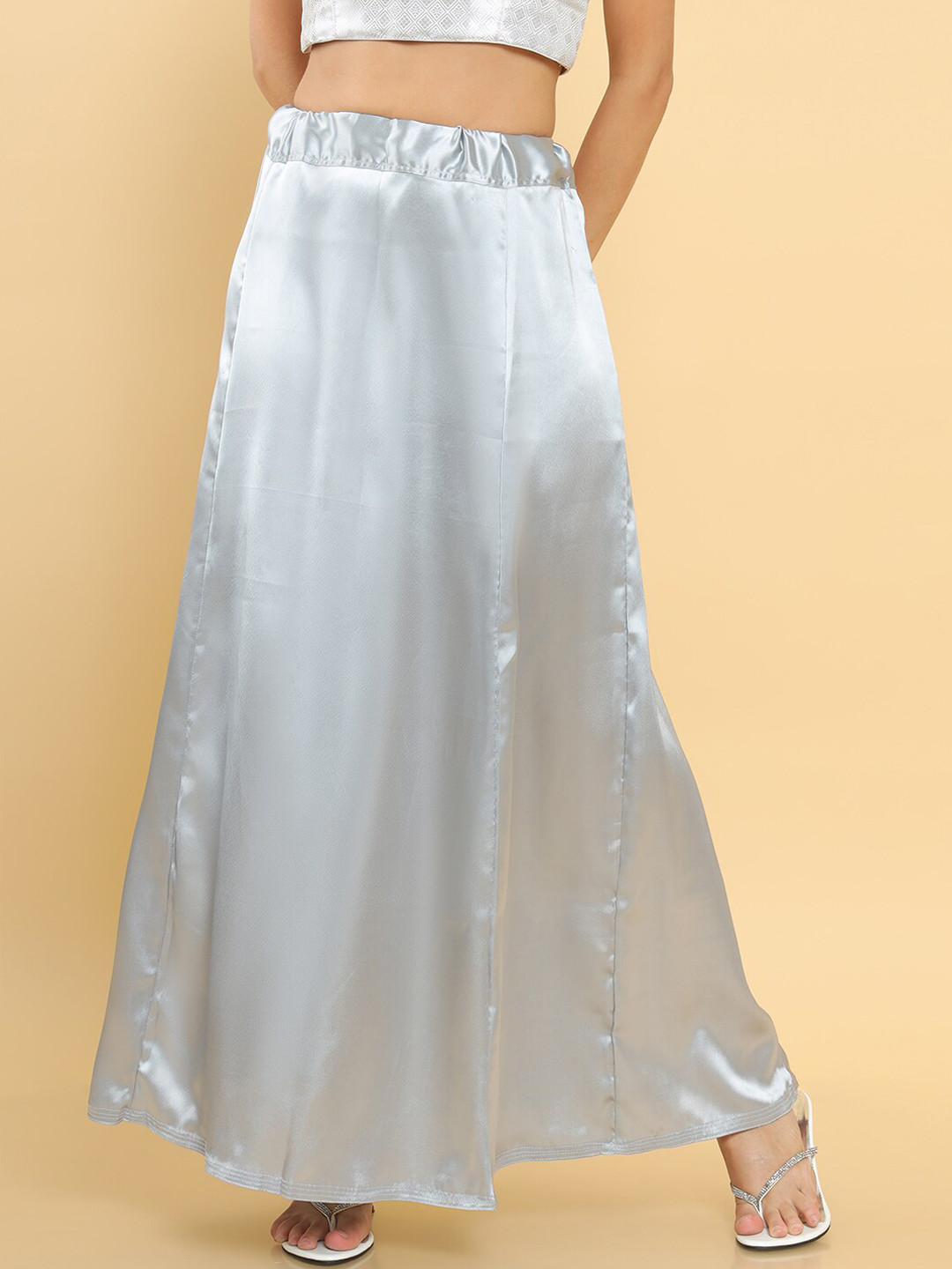 Buy Soch Women Grey Solid Satin Saree Shapewear Shapewear for Women