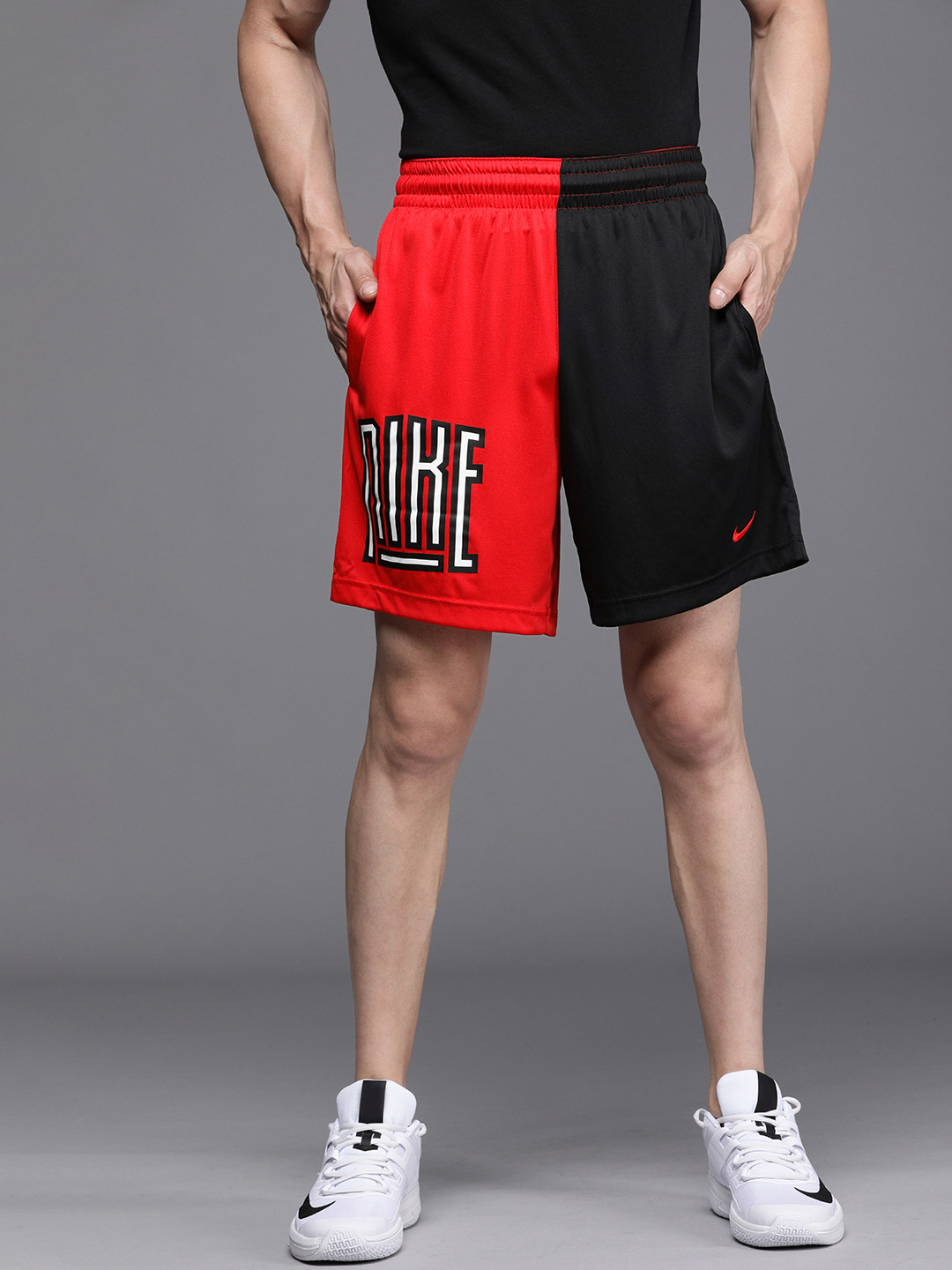 mens black and red nike shorts