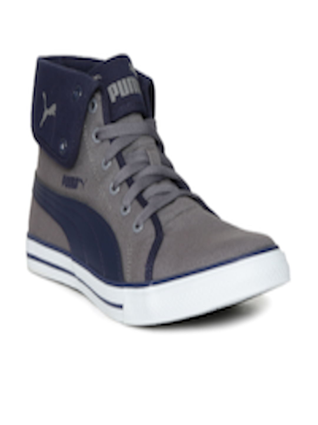 Buy Puma Men Grey & Blue Colourblocked Mid Top Sneakers - Casual Shoes ...