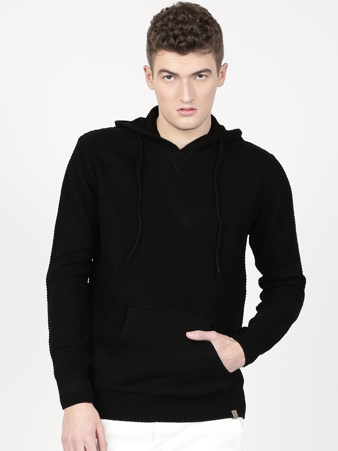 black hooded sweater mens